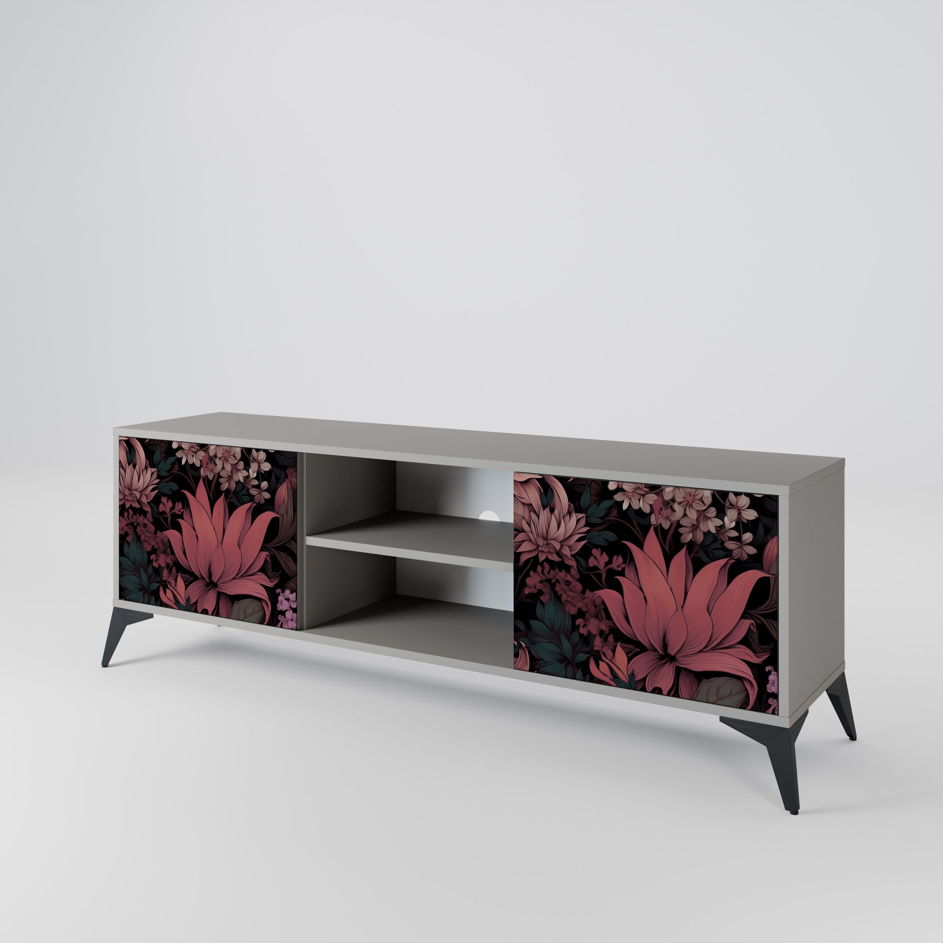 FLORAL WHISPER Szafka RTV 2-drzwiowa korpus Szary