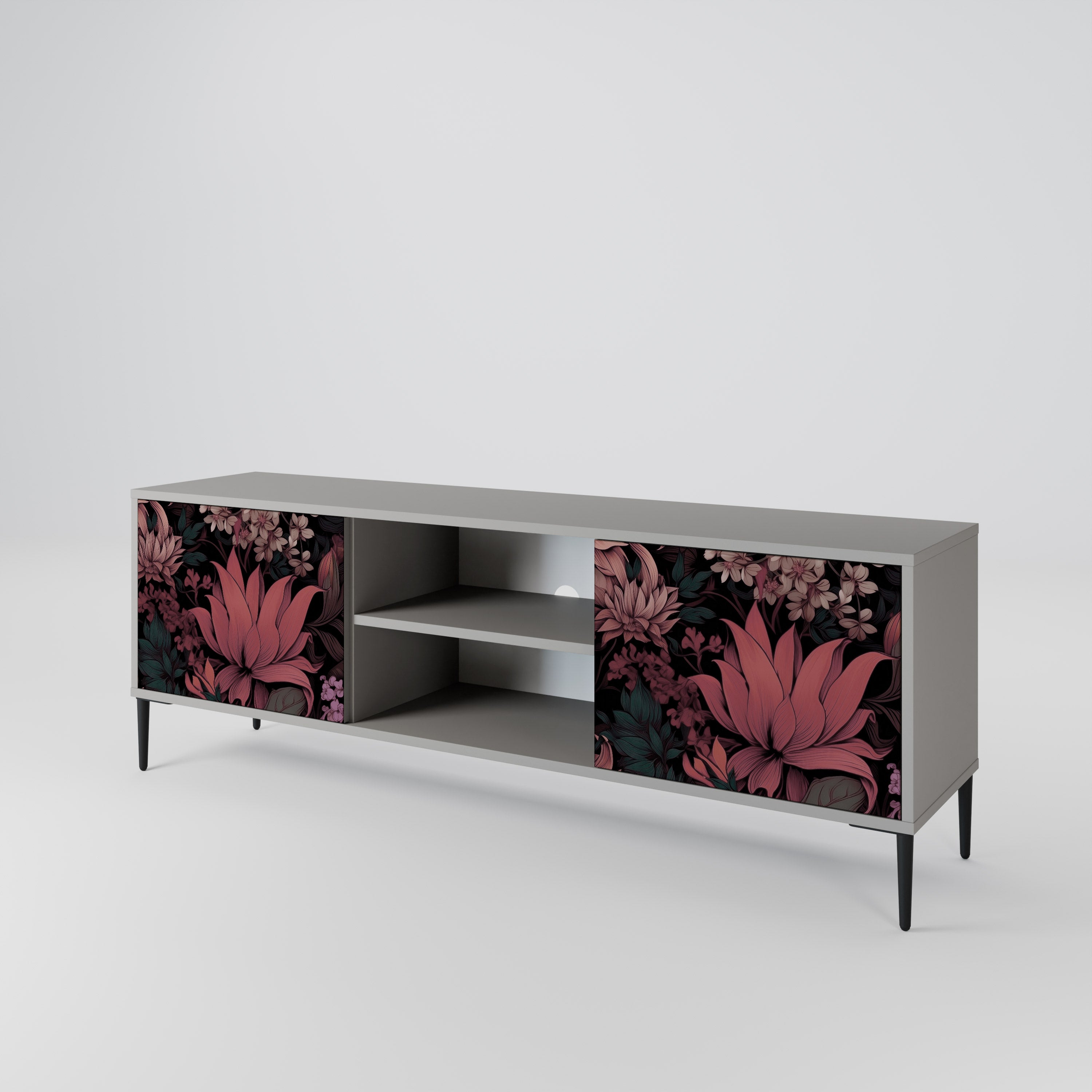 FLORAL WHISPER Szafka RTV 2-drzwiowa korpus Szary