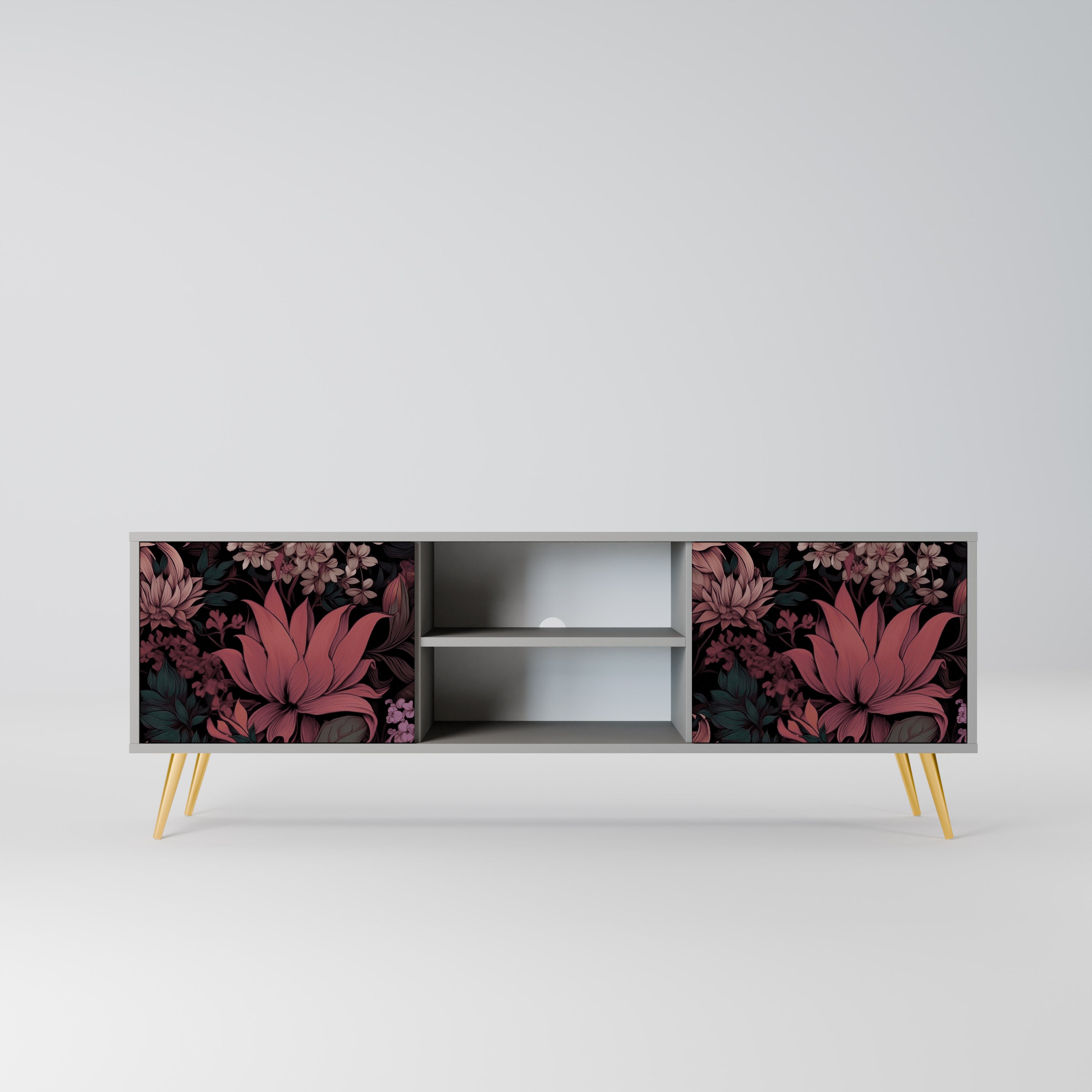 FLORAL WHISPER Szafka RTV 2-drzwiowa korpus Szary