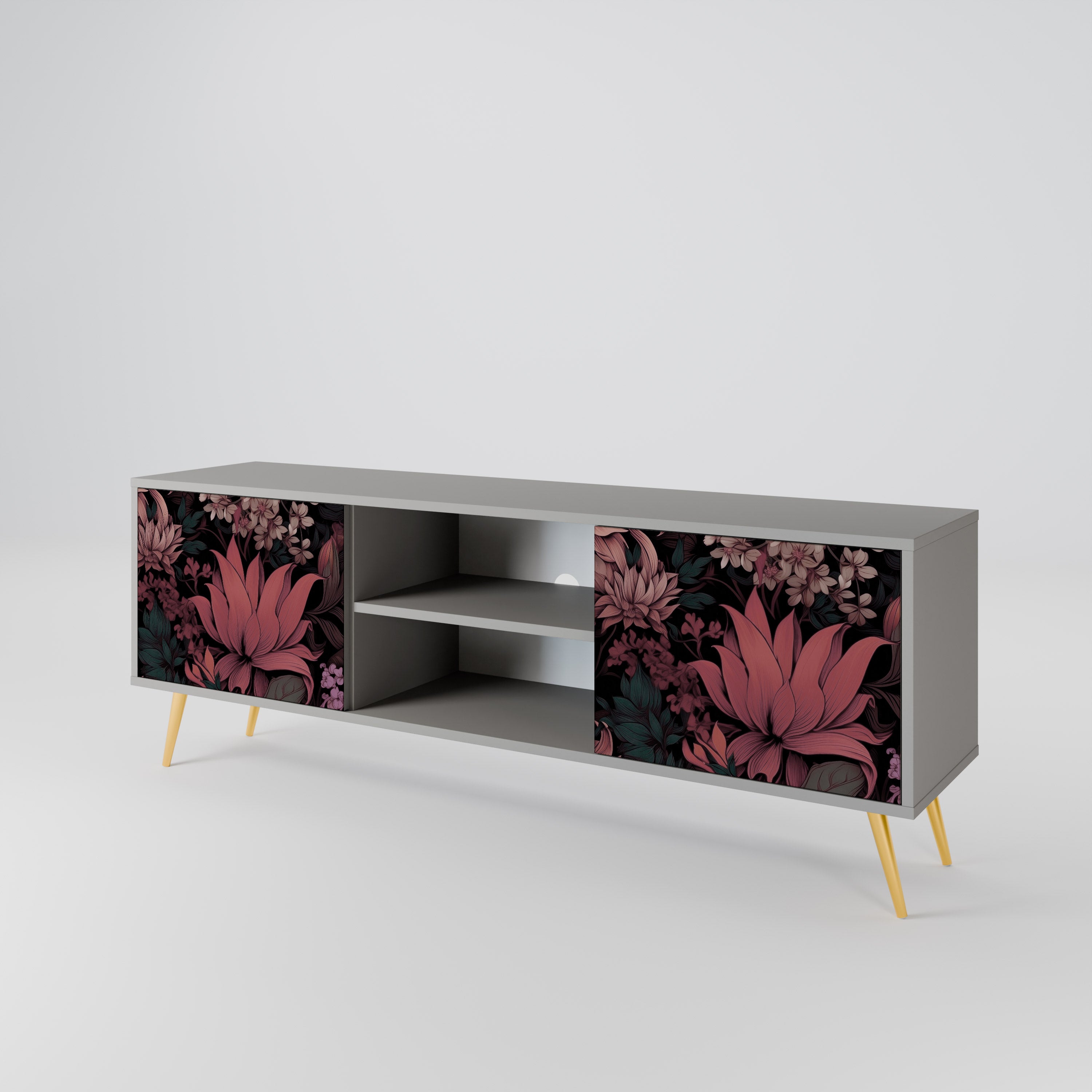 FLORAL WHISPER Szafka RTV 2-drzwiowa korpus Szary