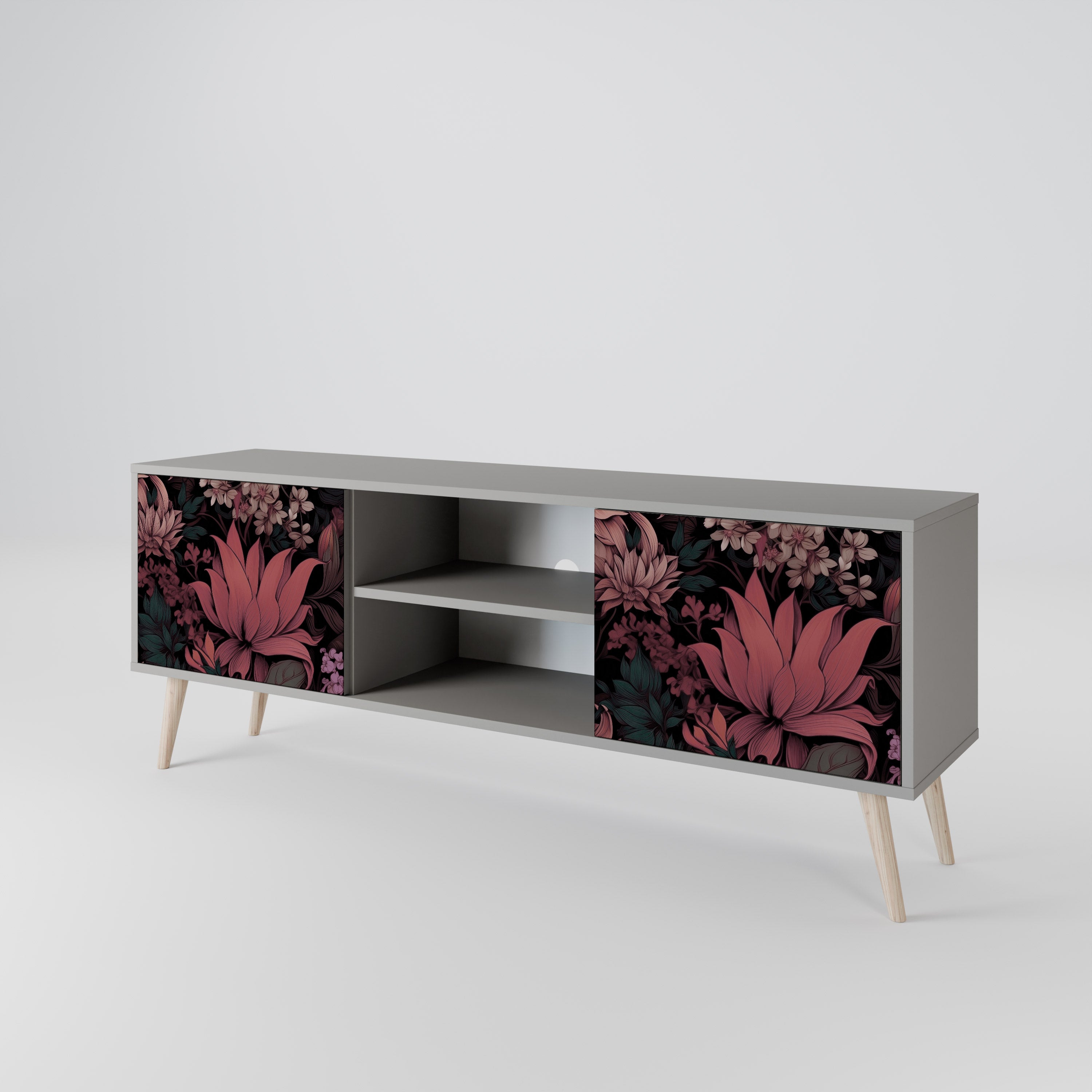 FLORAL WHISPER Szafka RTV 2-drzwiowa korpus Szary
