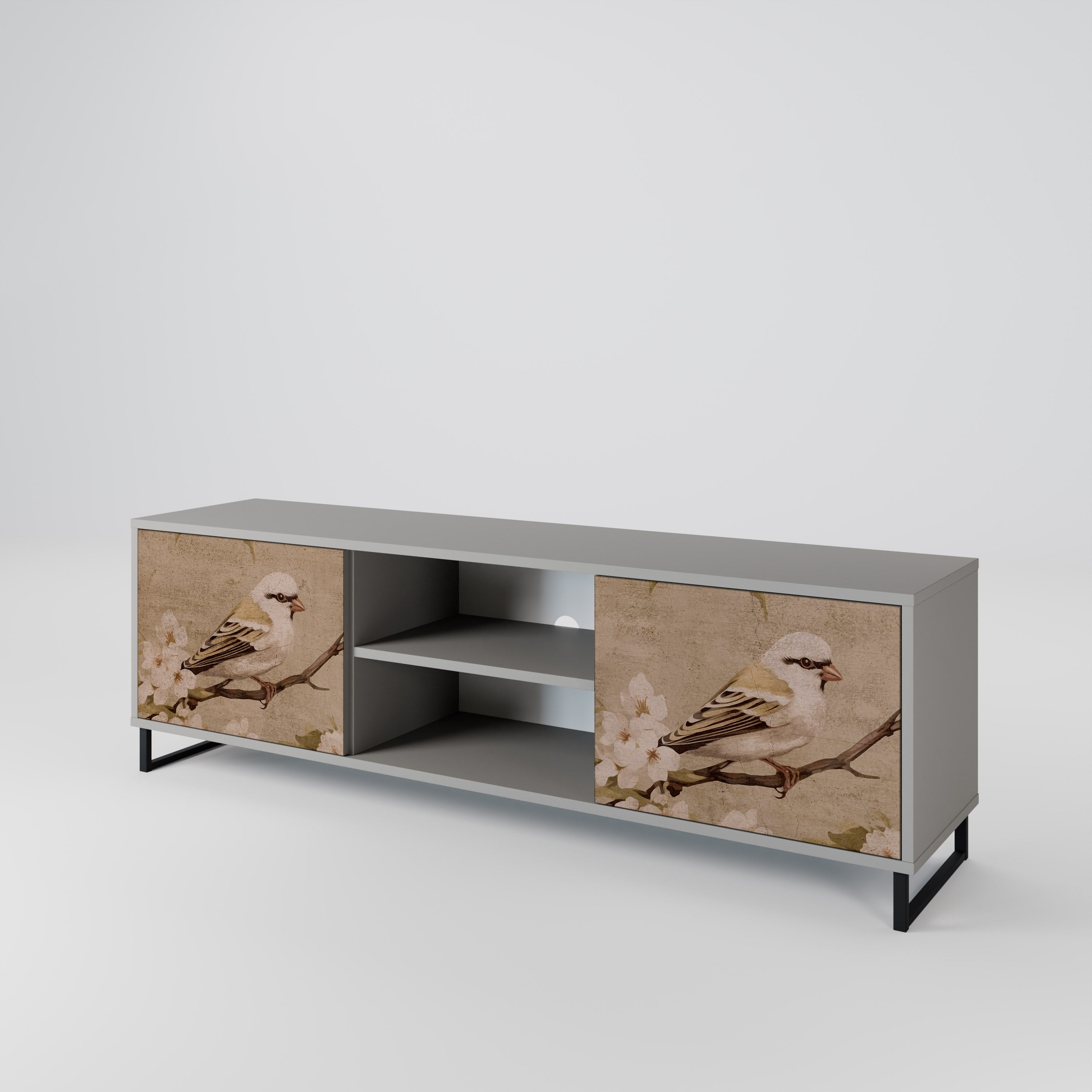 PETAL DISTINGUISH Szafka RTV 2-drzwiowa korpus Szary