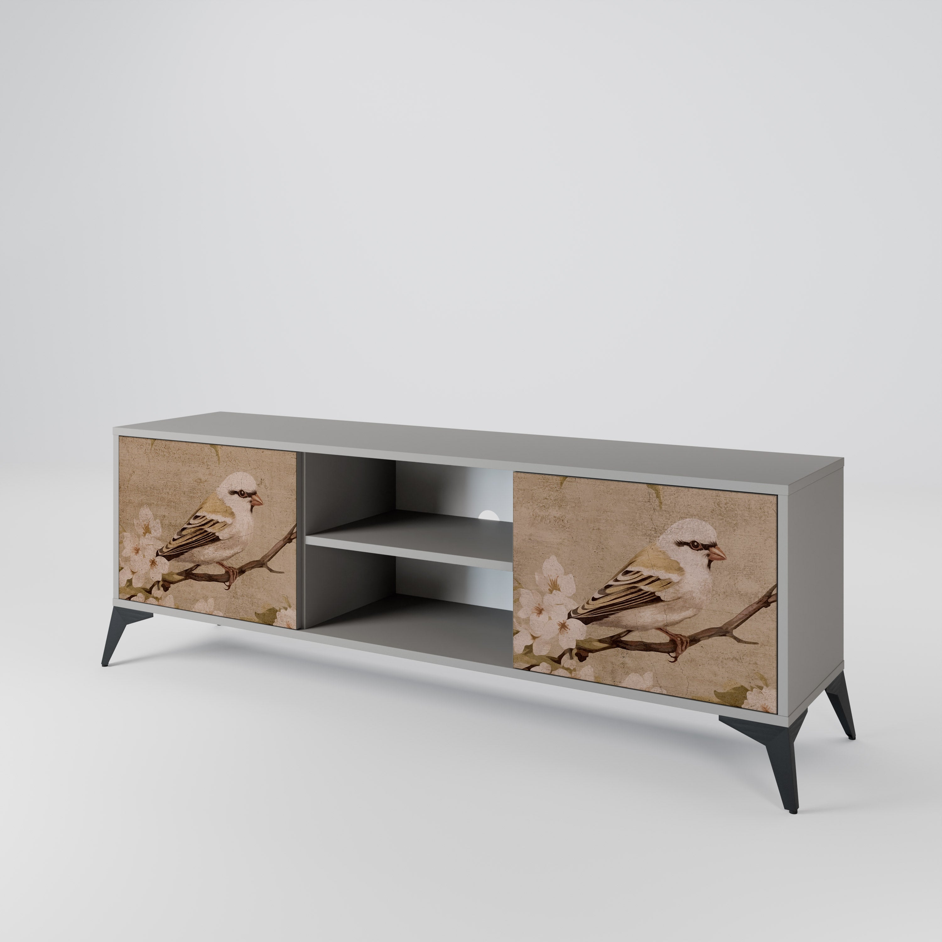 PETAL DISTINGUISH Szafka RTV 2-drzwiowa korpus Szary