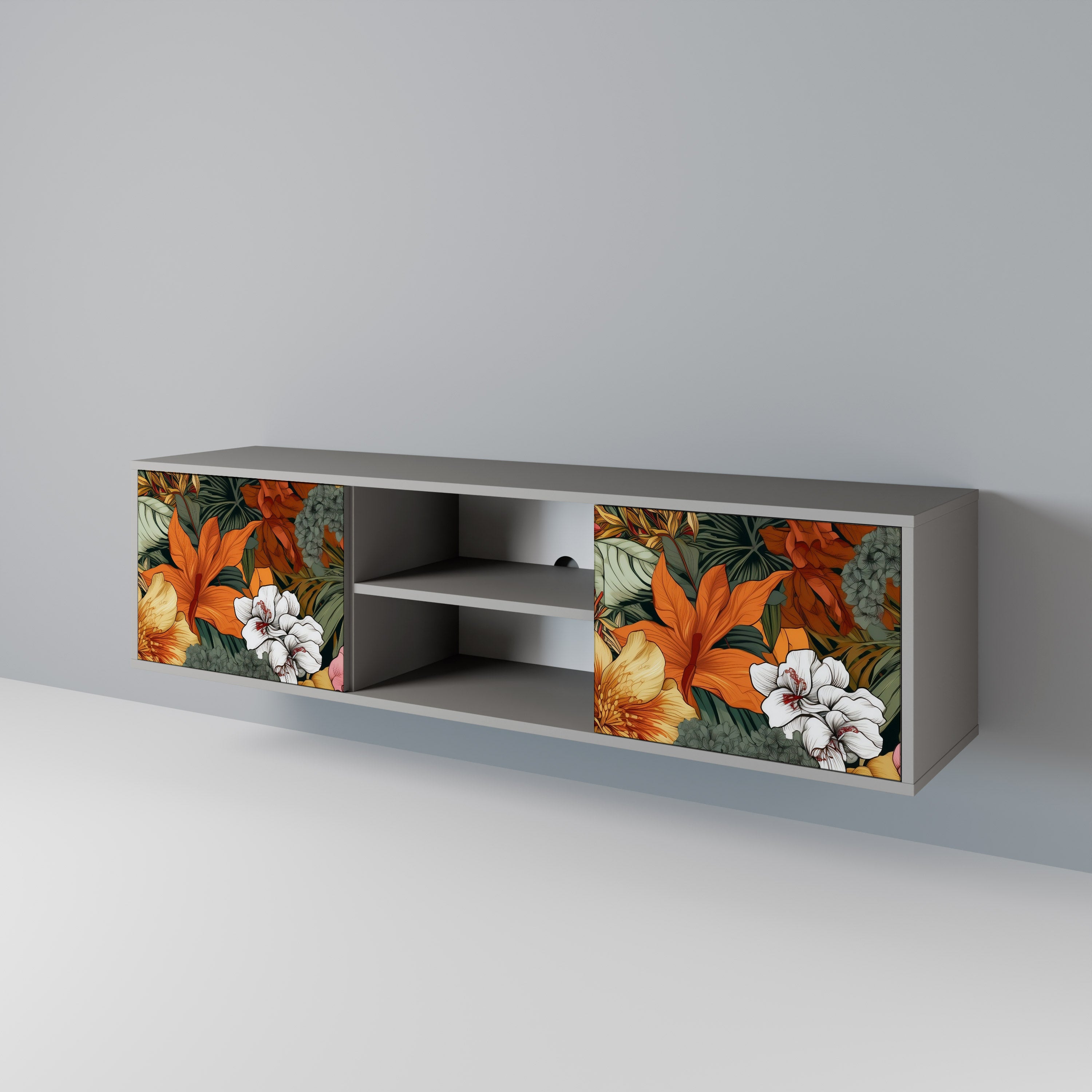 RADIANT FLORA Szafka RTV 2-drzwiowa korpus Szary