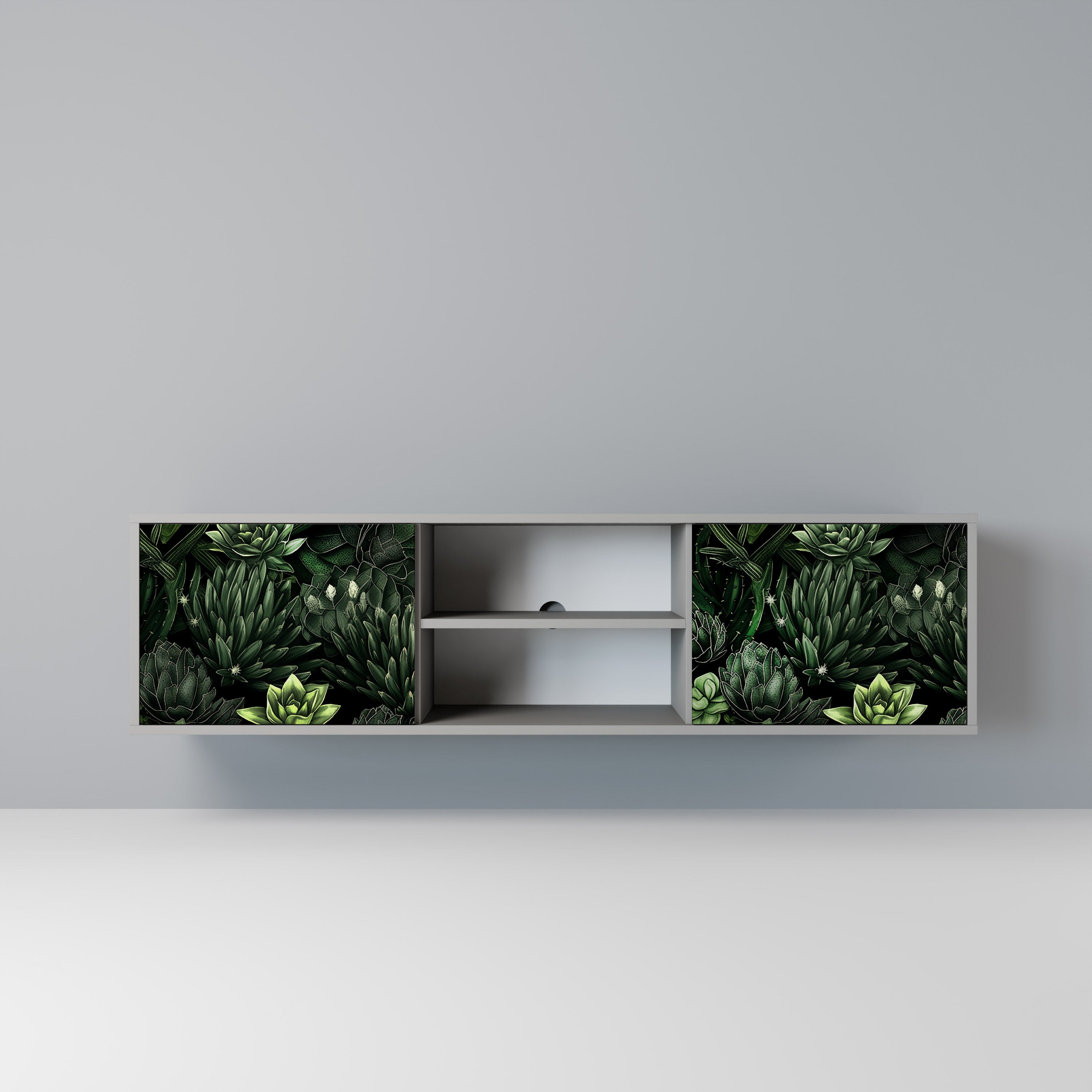 SUCCULENT JUNGLE Szafka RTV 2-drzwiowa korpus Szary