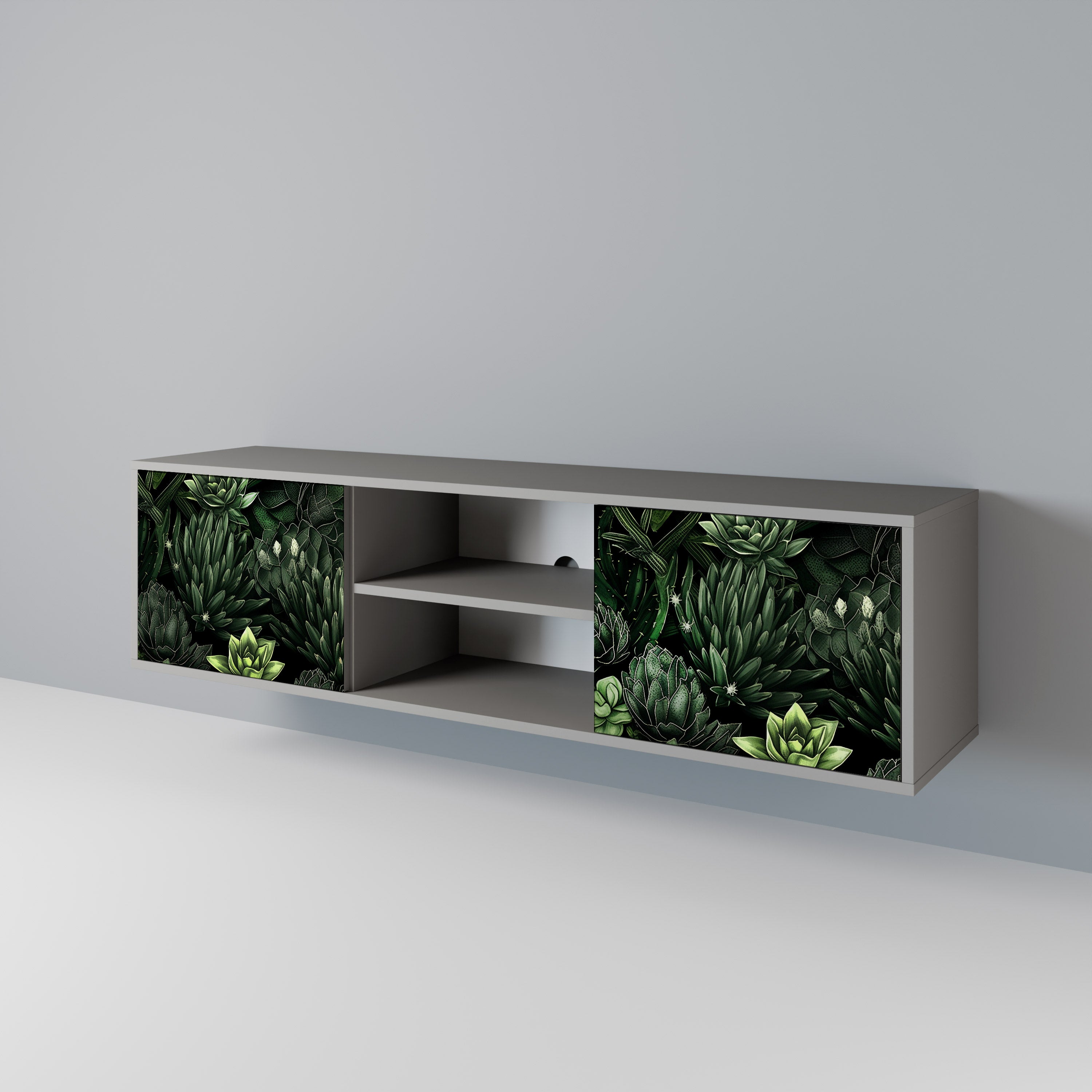 SUCCULENT JUNGLE Szafka RTV 2-drzwiowa korpus Szary