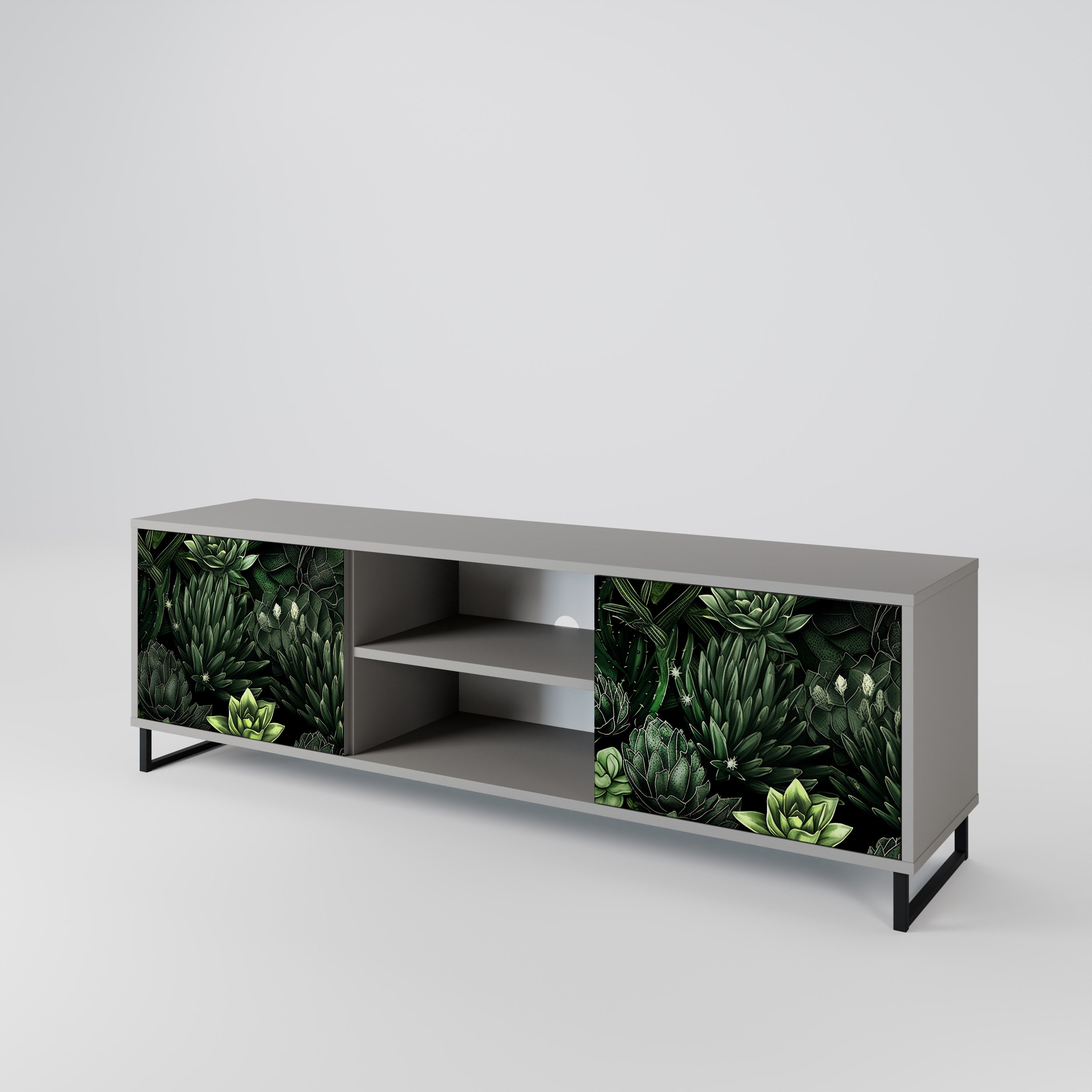 SUCCULENT JUNGLE Szafka RTV 2-drzwiowa korpus Szary