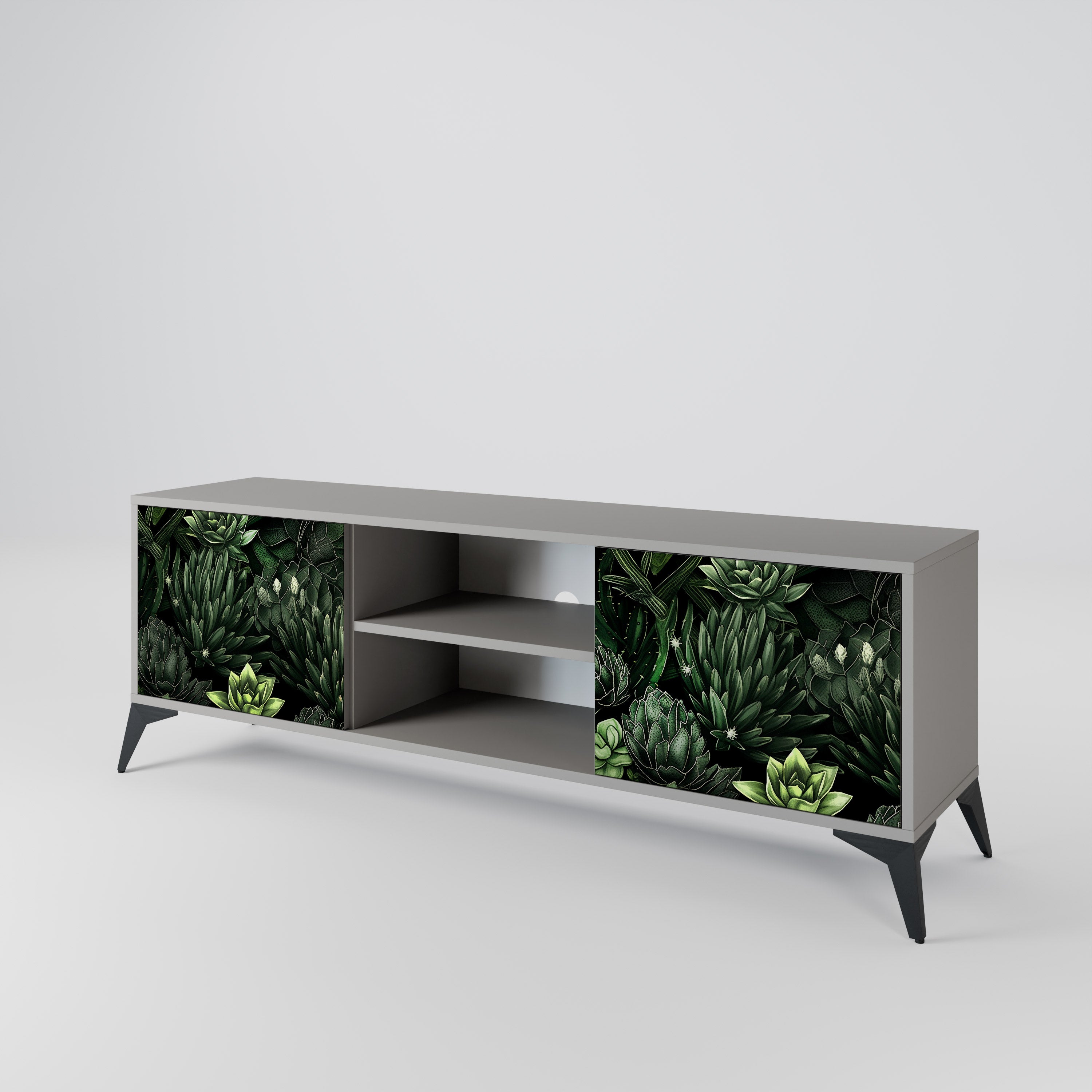 SUCCULENT JUNGLE Szafka RTV 2-drzwiowa korpus Szary