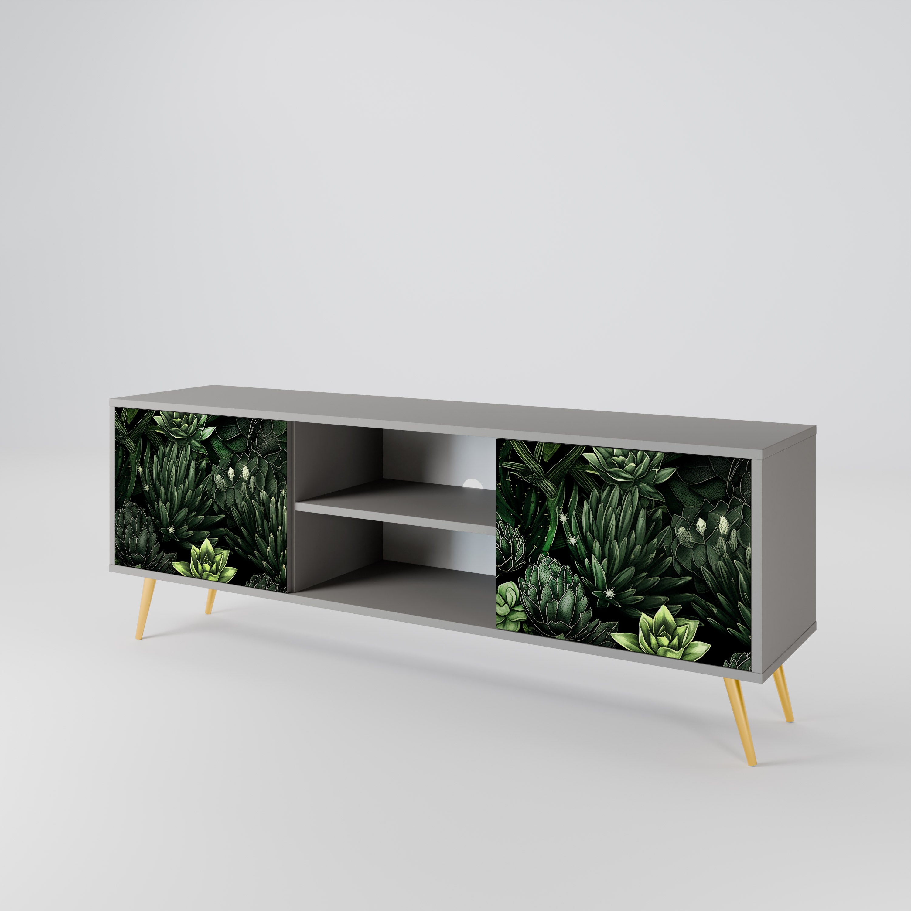 SUCCULENT JUNGLE Szafka RTV 2-drzwiowa korpus Szary