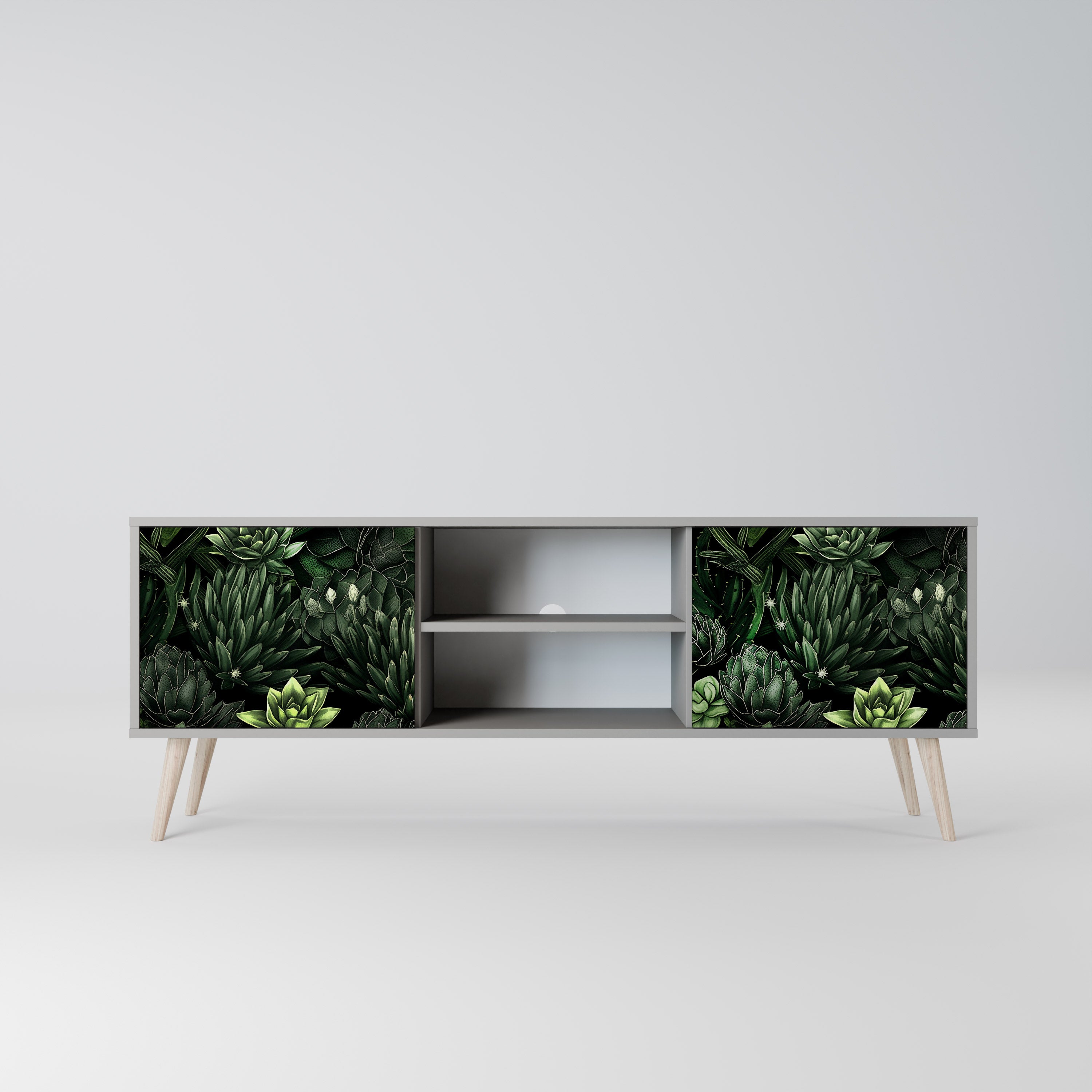 SUCCULENT JUNGLE Szafka RTV 2-drzwiowa korpus Szary