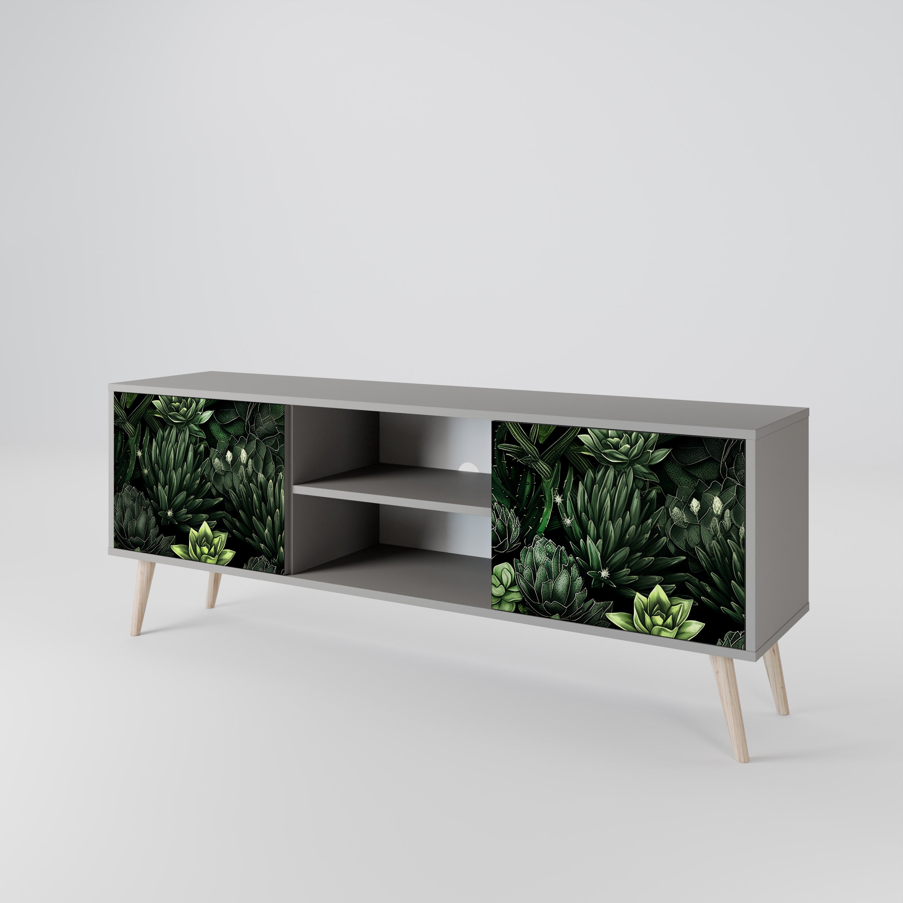SUCCULENT JUNGLE Szafka RTV 2-drzwiowa korpus Szary