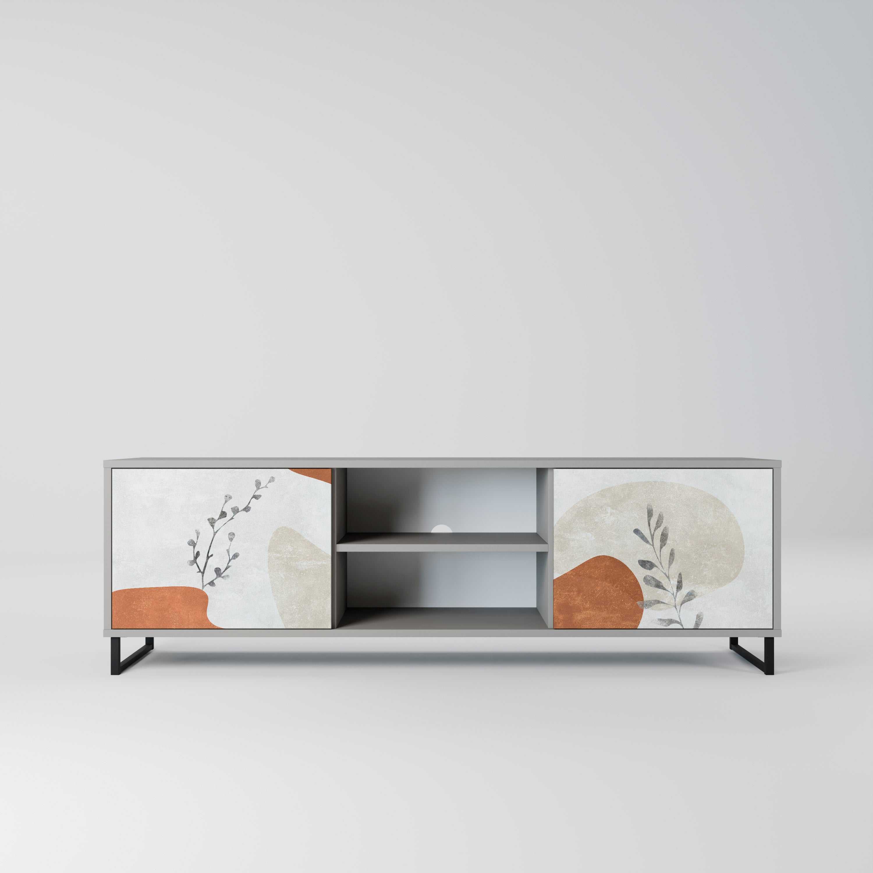TRANQUIL TWIG Szafka RTV 2-drzwiowa korpus Szary