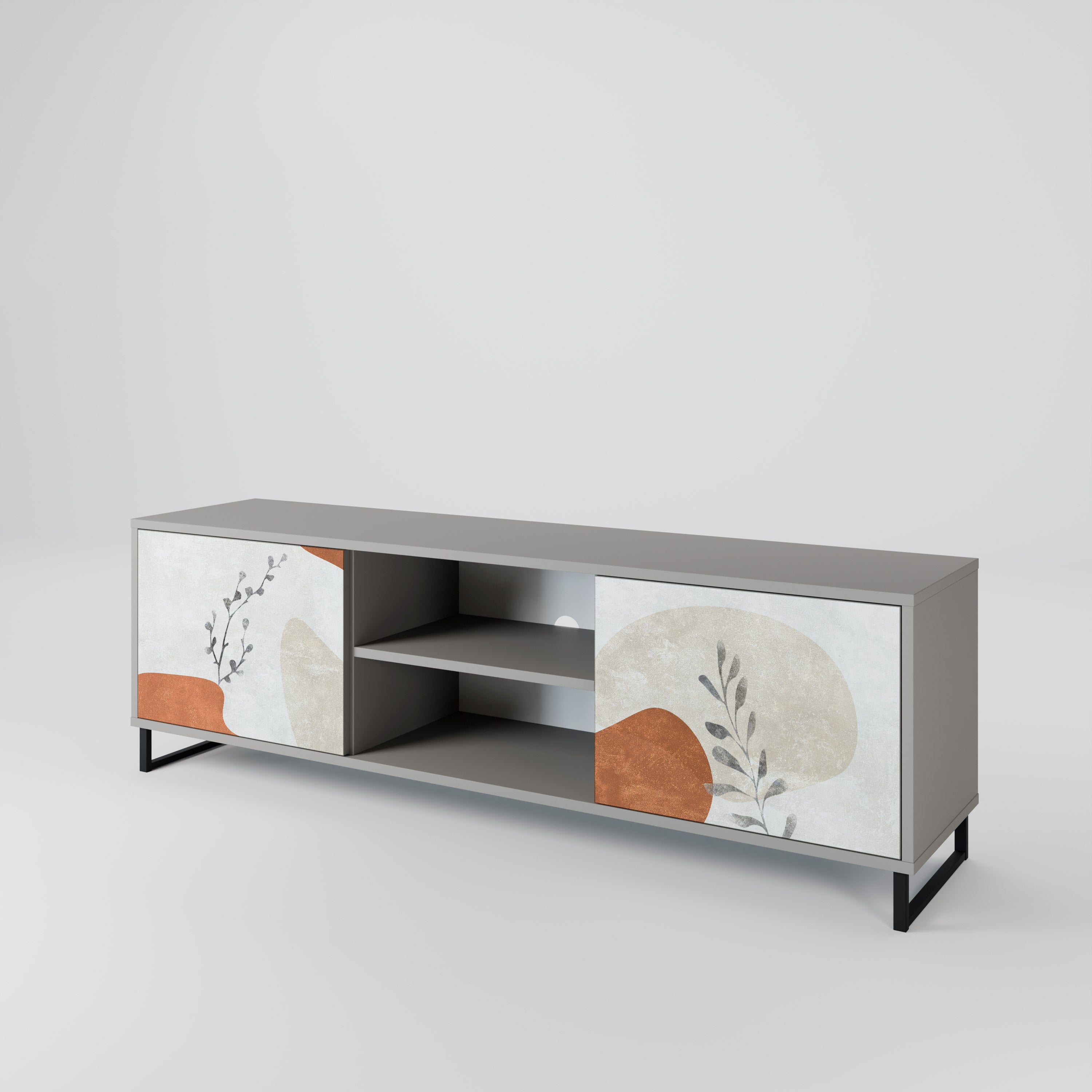 TRANQUIL TWIG Szafka RTV 2-drzwiowa korpus Szary