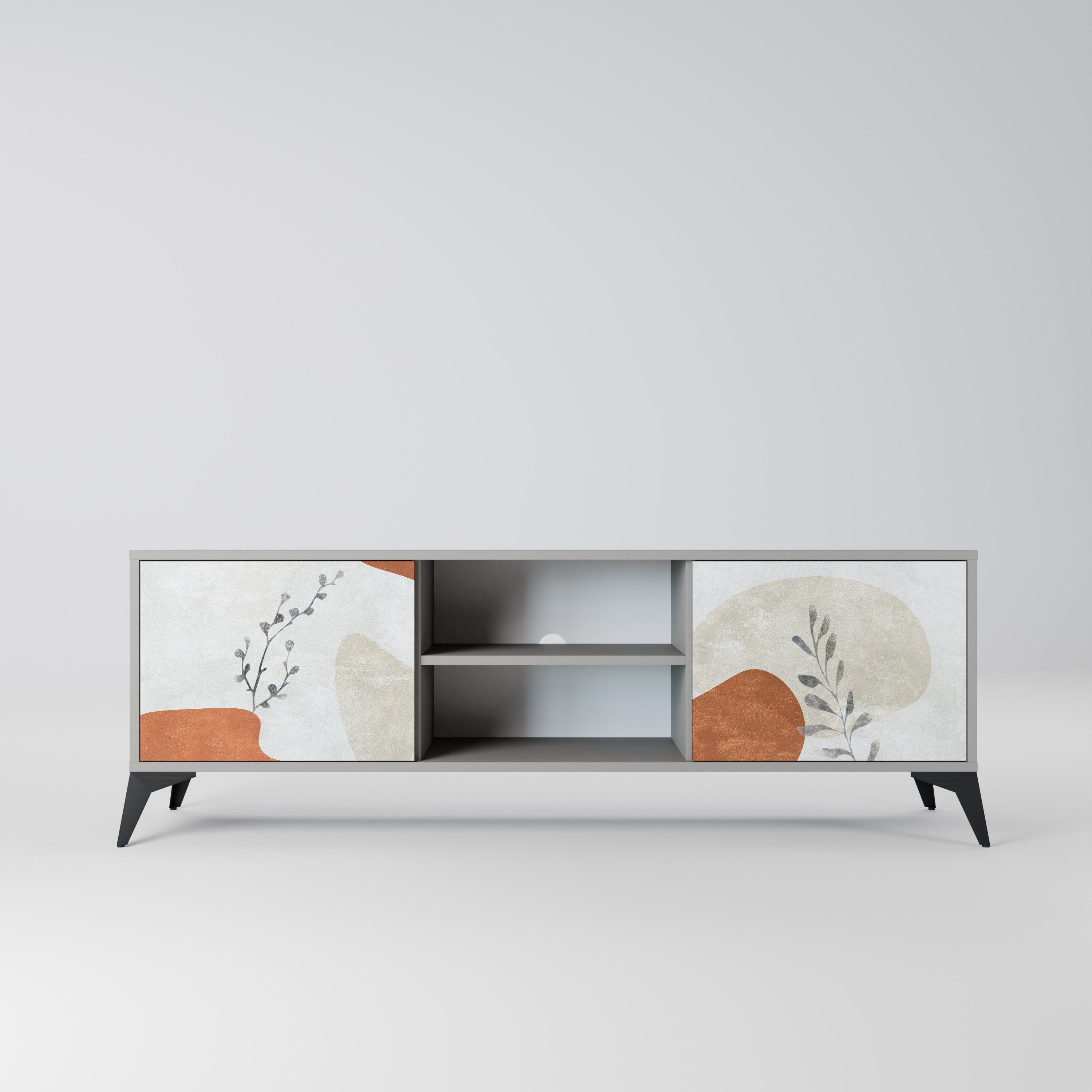 TRANQUIL TWIG Szafka RTV 2-drzwiowa korpus Szary