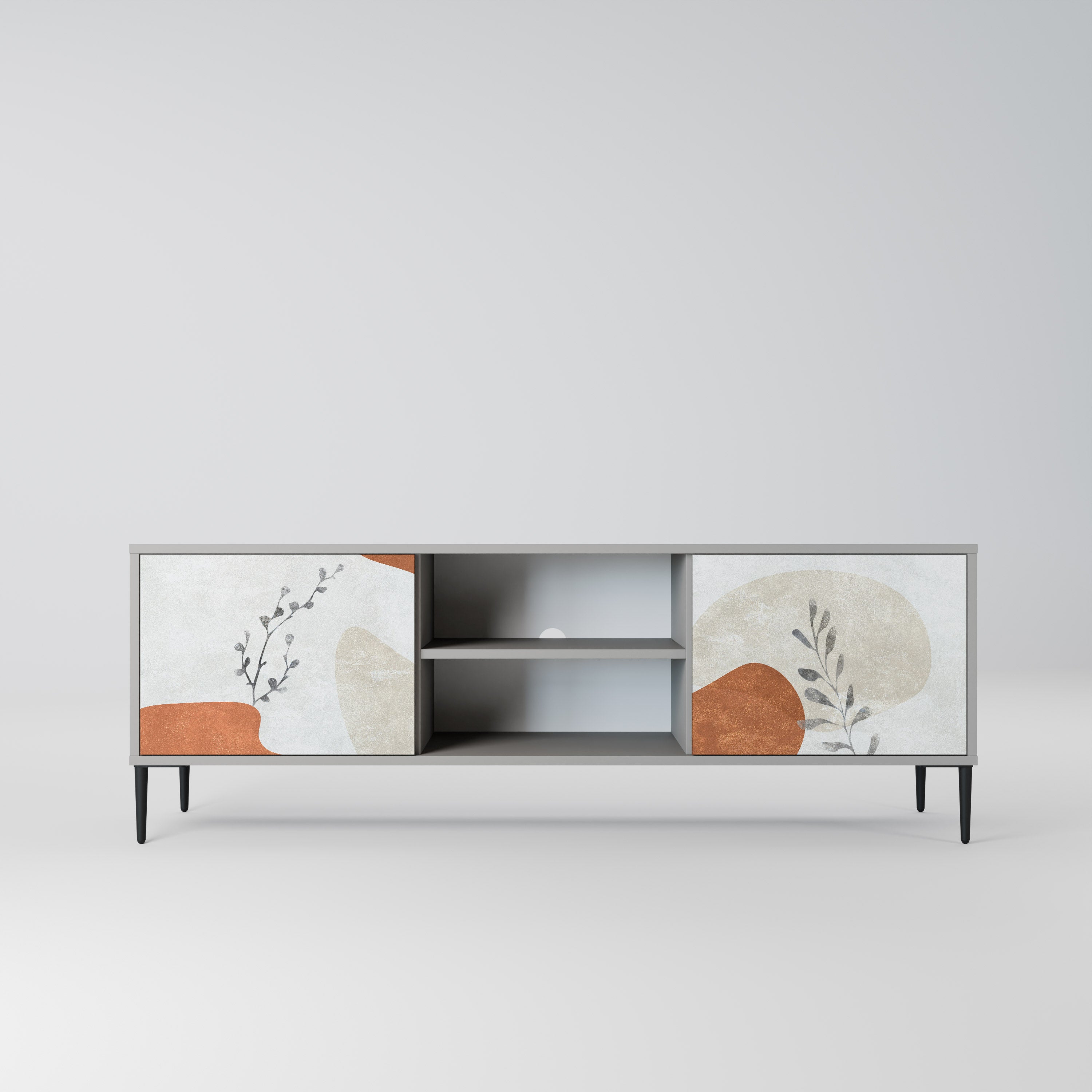 TRANQUIL TWIG Szafka RTV 2-drzwiowa korpus Szary