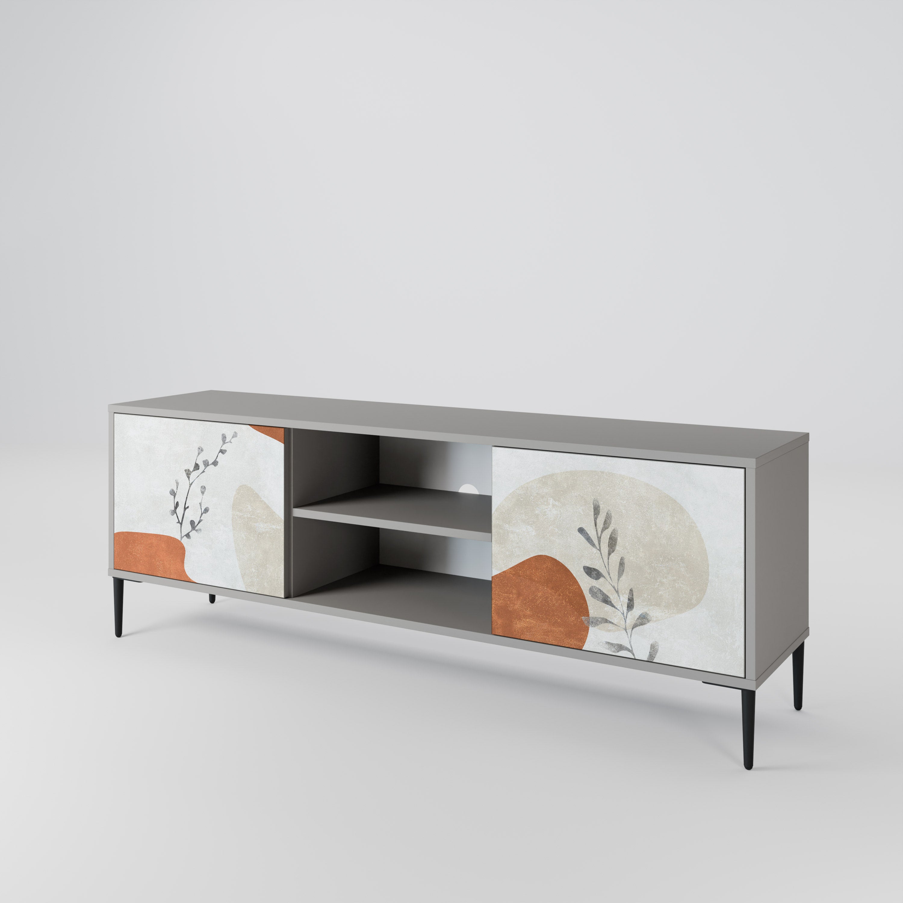 TRANQUIL TWIG Szafka RTV 2-drzwiowa korpus Szary