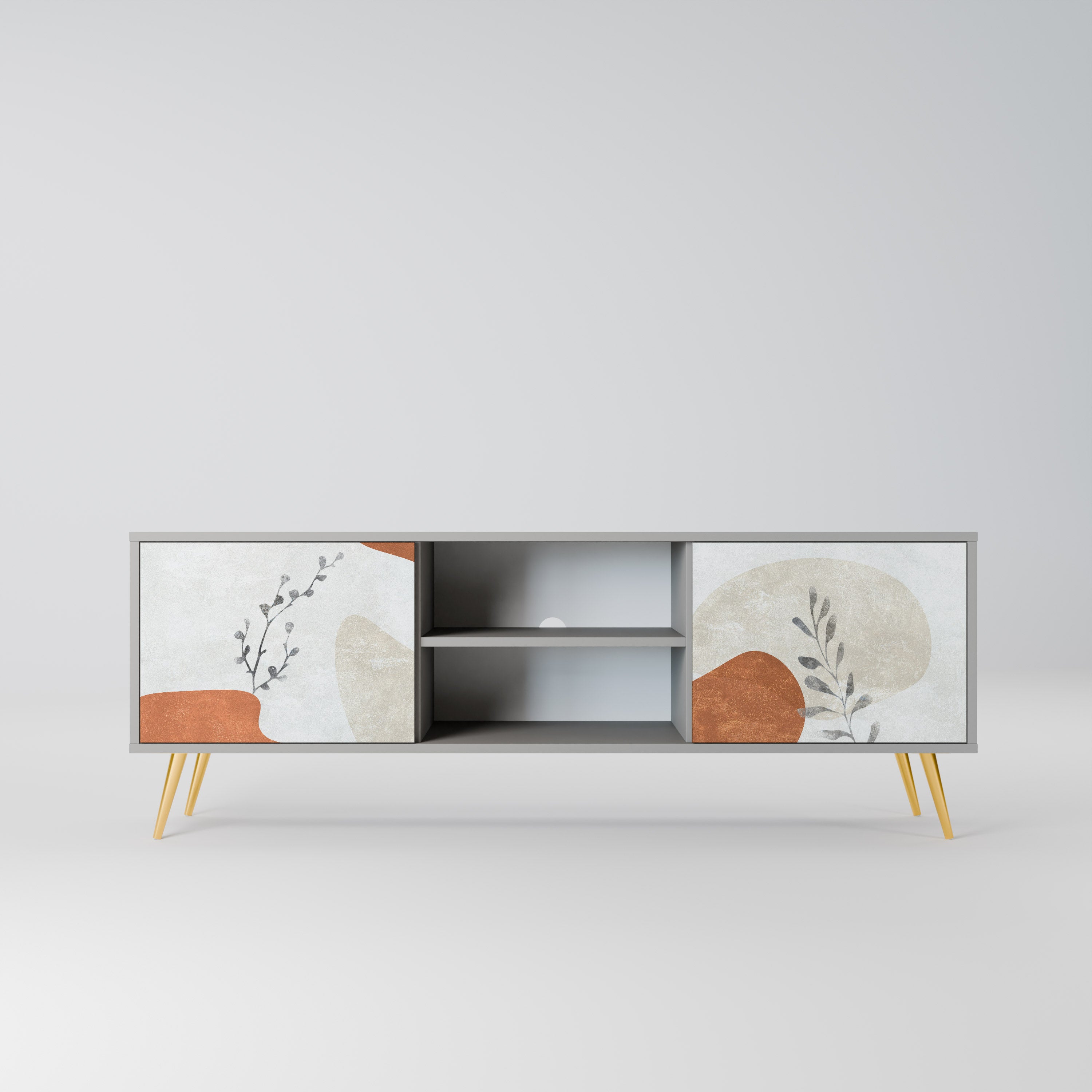 TRANQUIL TWIG Szafka RTV 2-drzwiowa korpus Szary