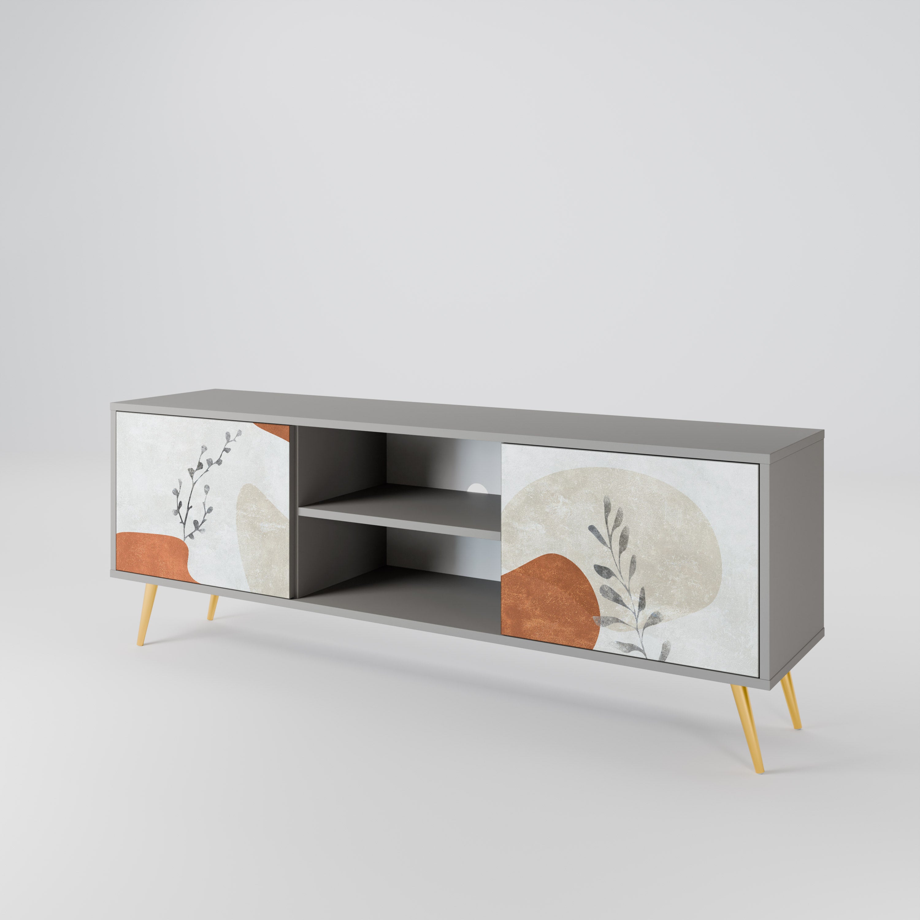 TRANQUIL TWIG Szafka RTV 2-drzwiowa korpus Szary