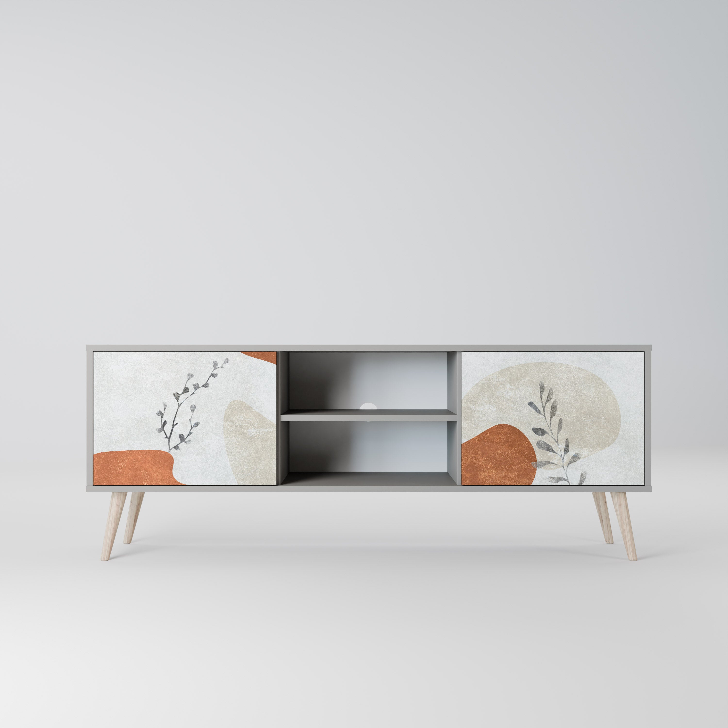 TRANQUIL TWIG Szafka RTV 2-drzwiowa korpus Szary