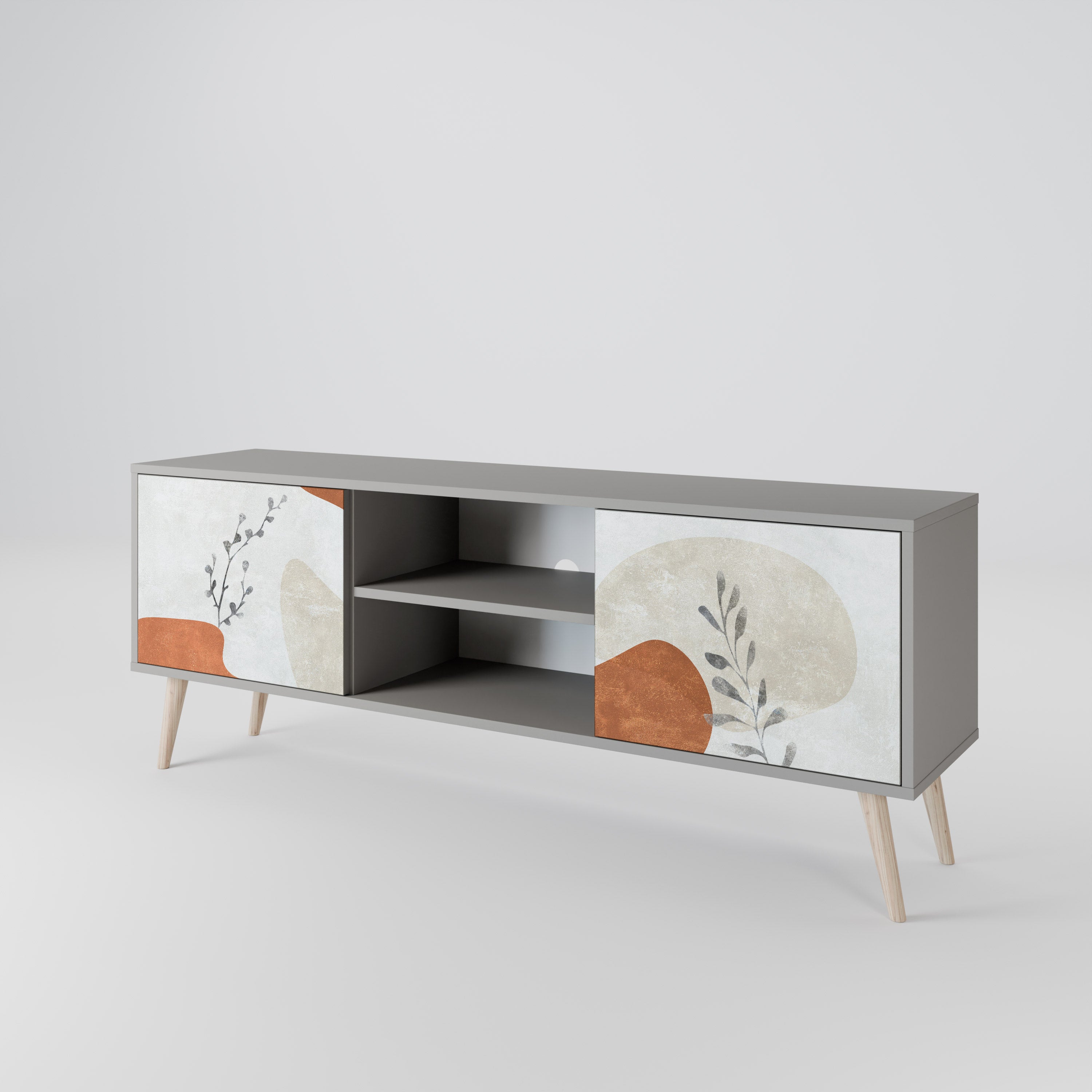 TRANQUIL TWIG Szafka RTV 2-drzwiowa korpus Szary