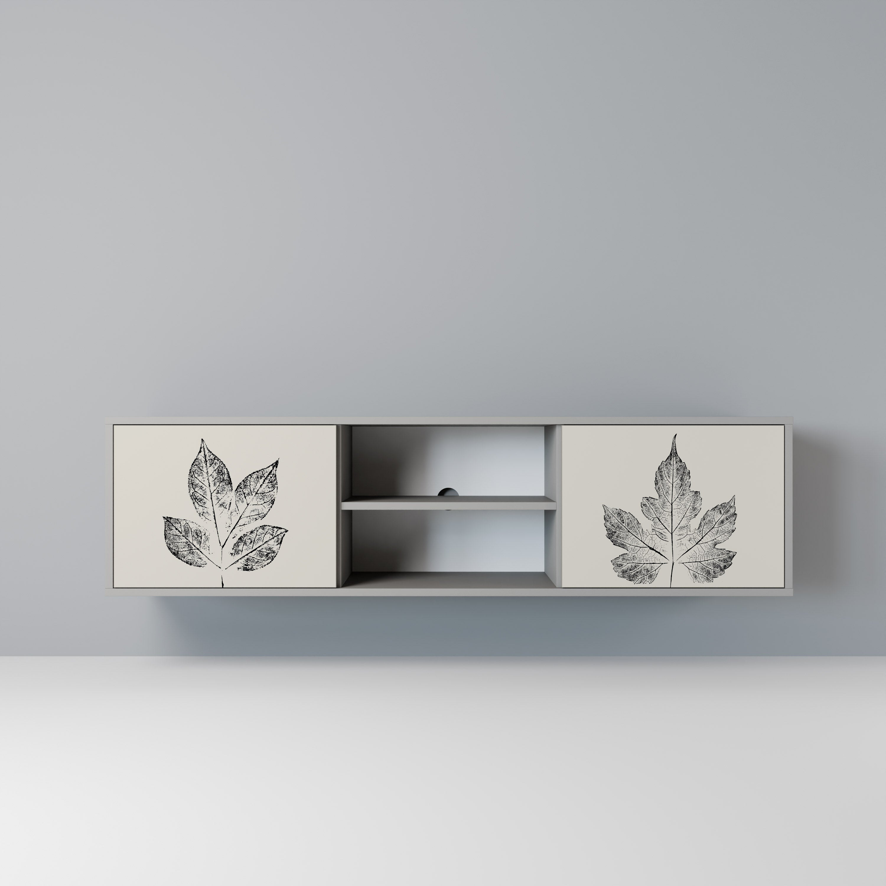 LEAFY STAMPS Szafka RTV 2-drzwiowa korpus Szary