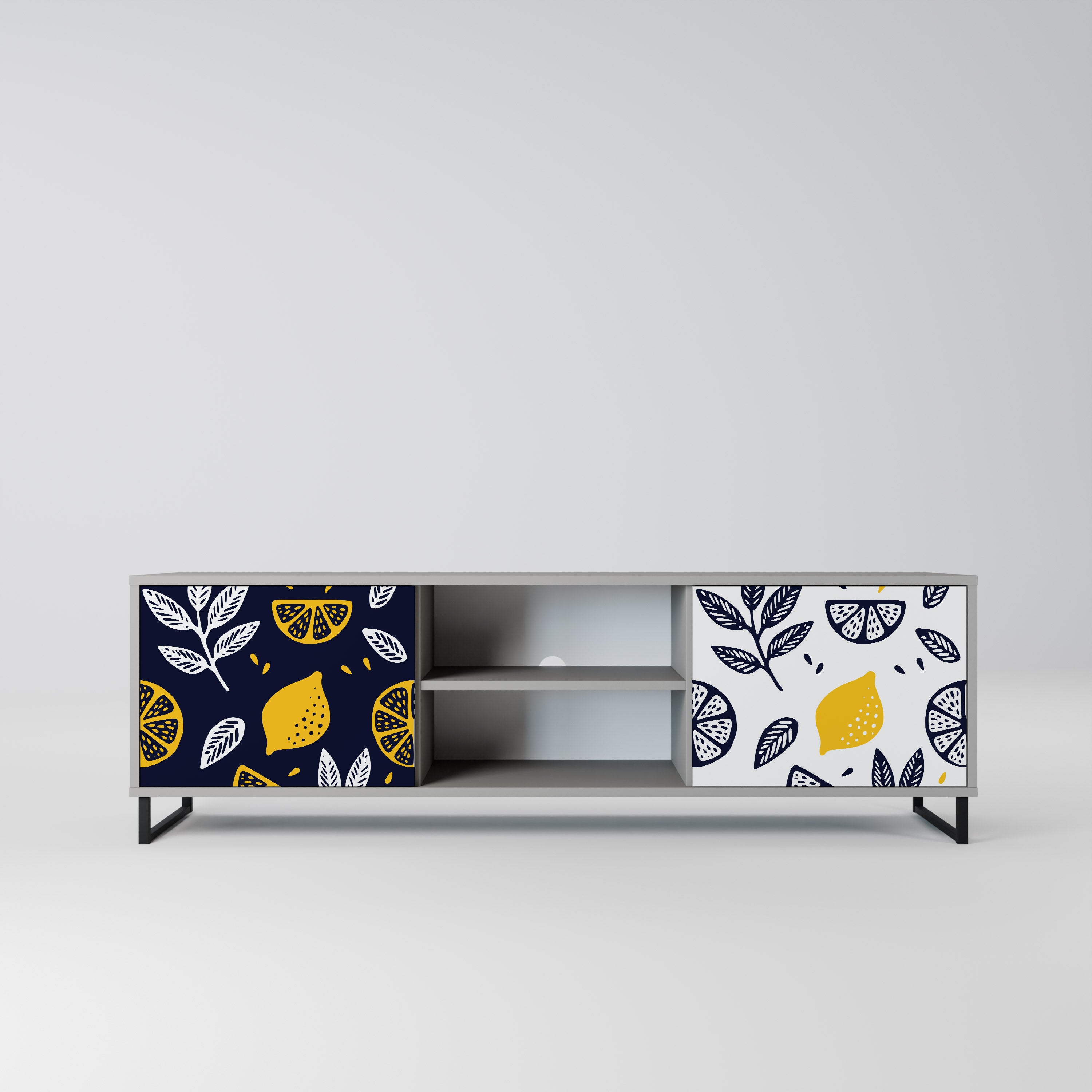 CITRUS BLACK AND WHITE Szafka RTV 2-drzwiowa korpus Szary