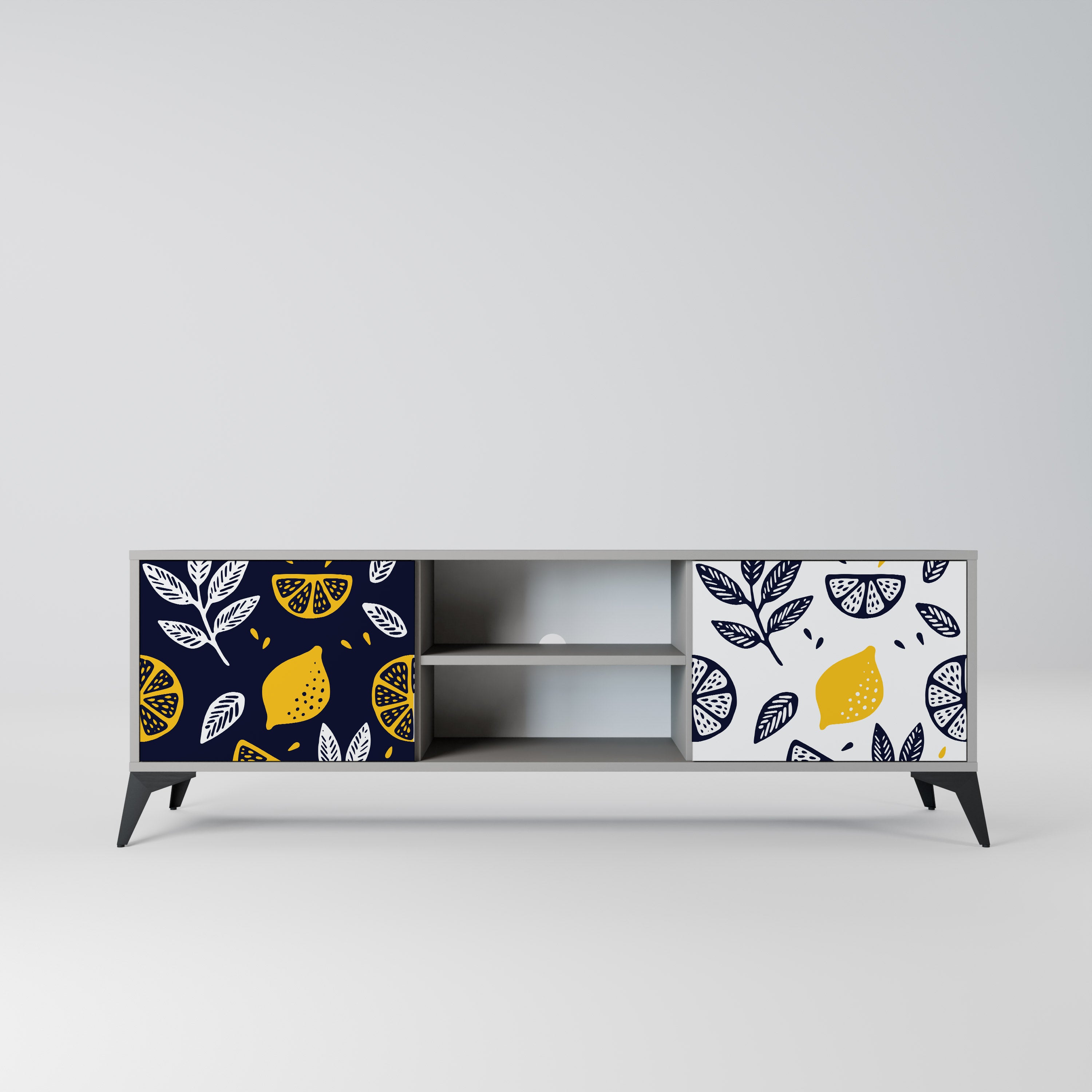 CITRUS BLACK AND WHITE Szafka RTV 2-drzwiowa korpus Szary