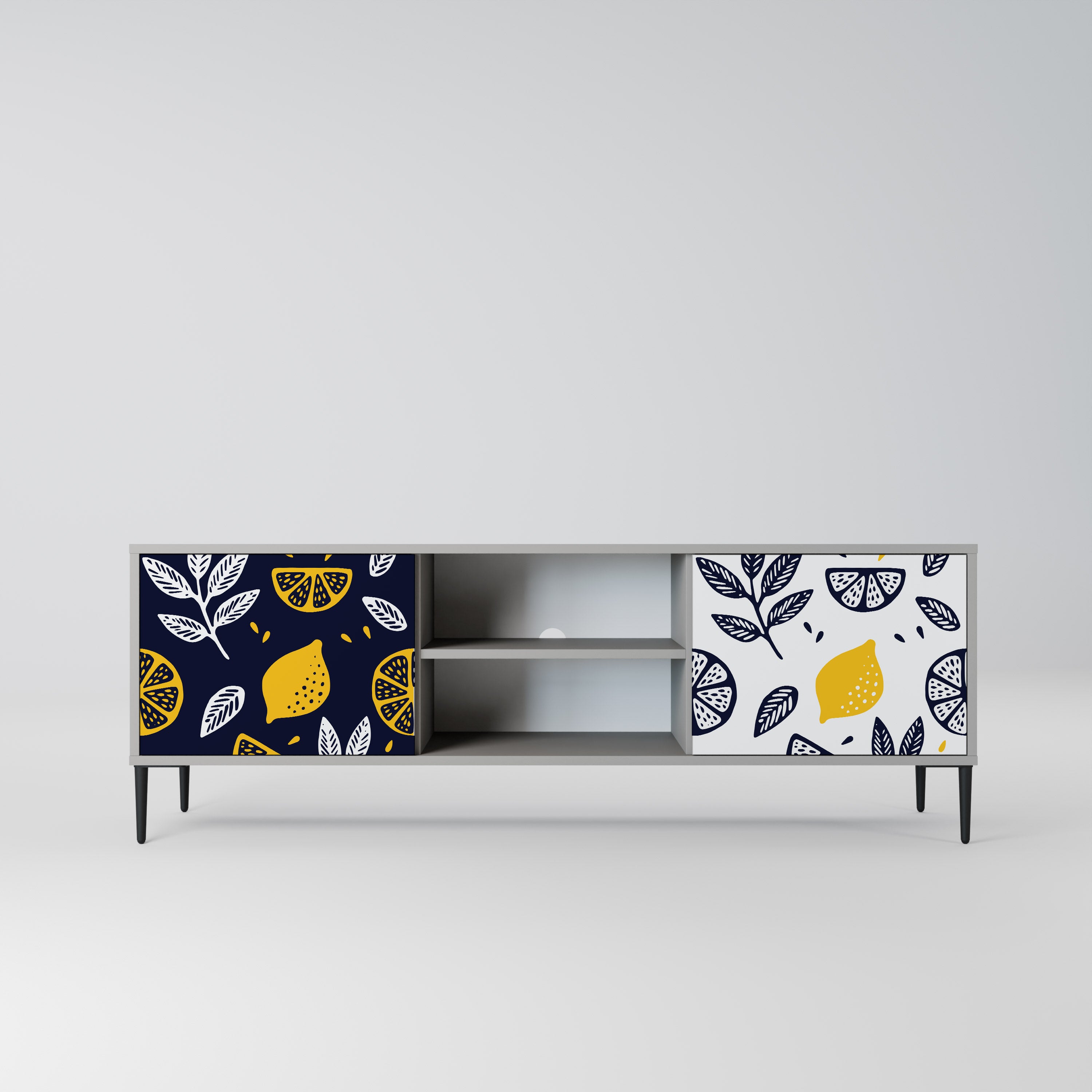 CITRUS BLACK AND WHITE Szafka RTV 2-drzwiowa korpus Szary
