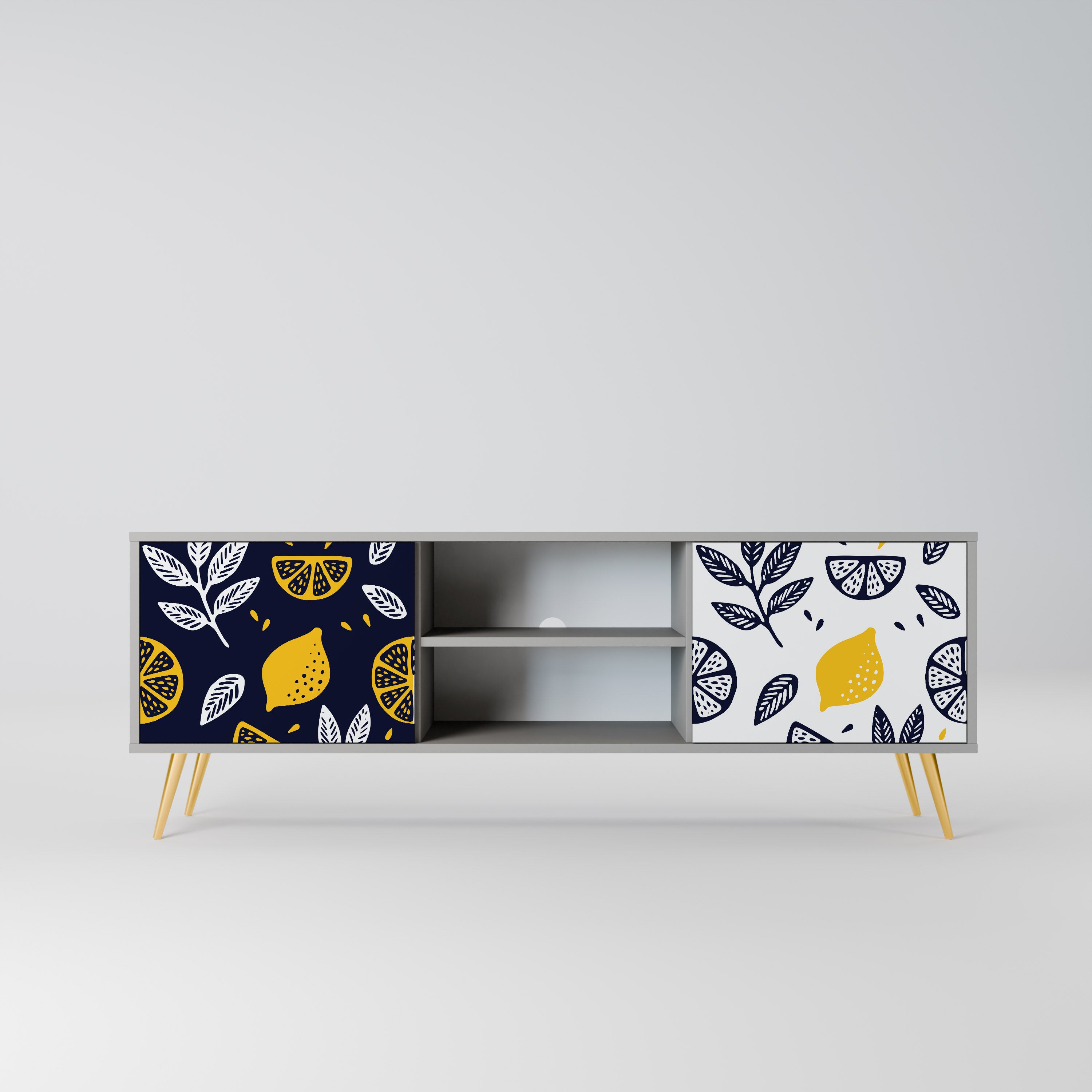 CITRUS BLACK AND WHITE Szafka RTV 2-drzwiowa korpus Szary