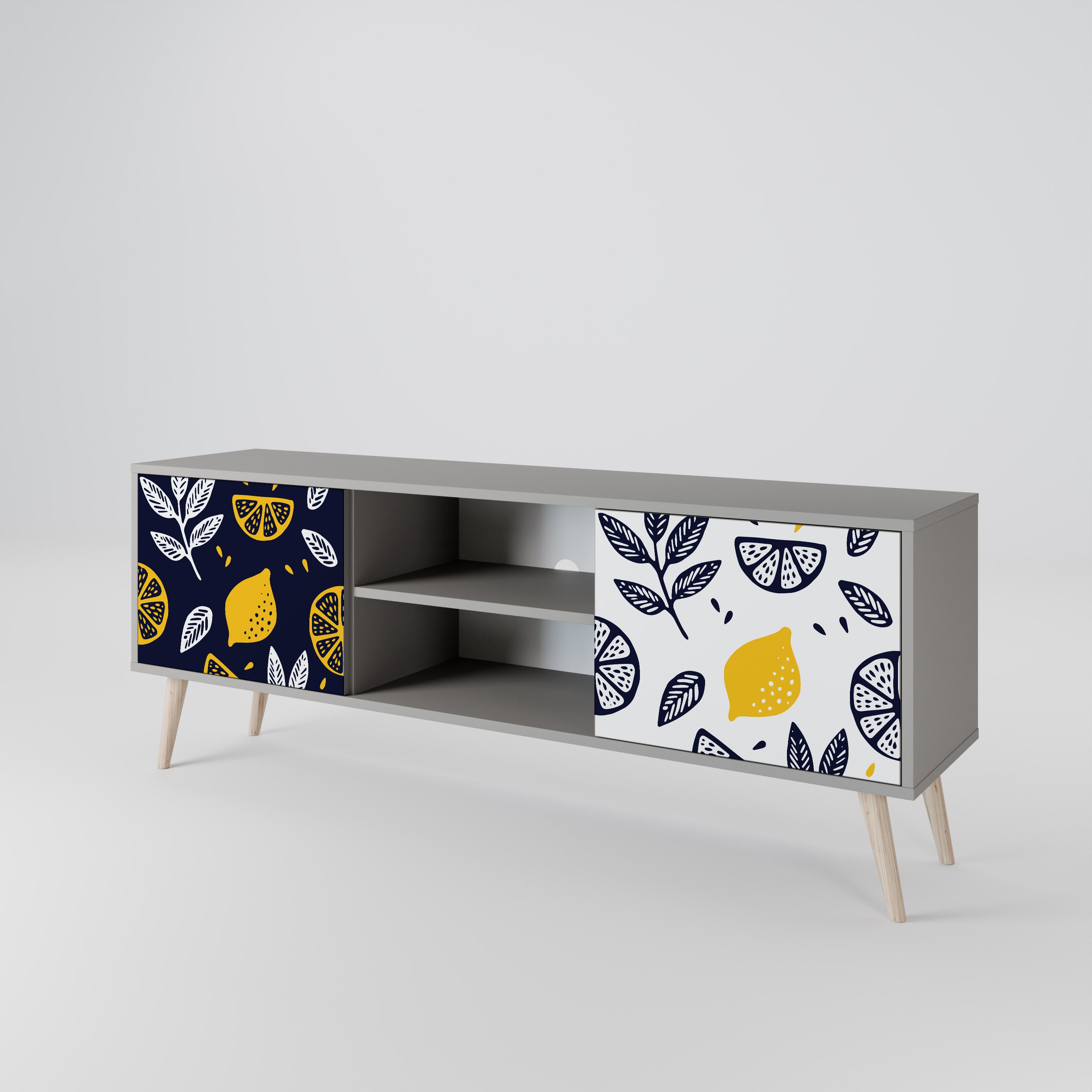 CITRUS BLACK AND WHITE Szafka RTV 2-drzwiowa korpus Szary
