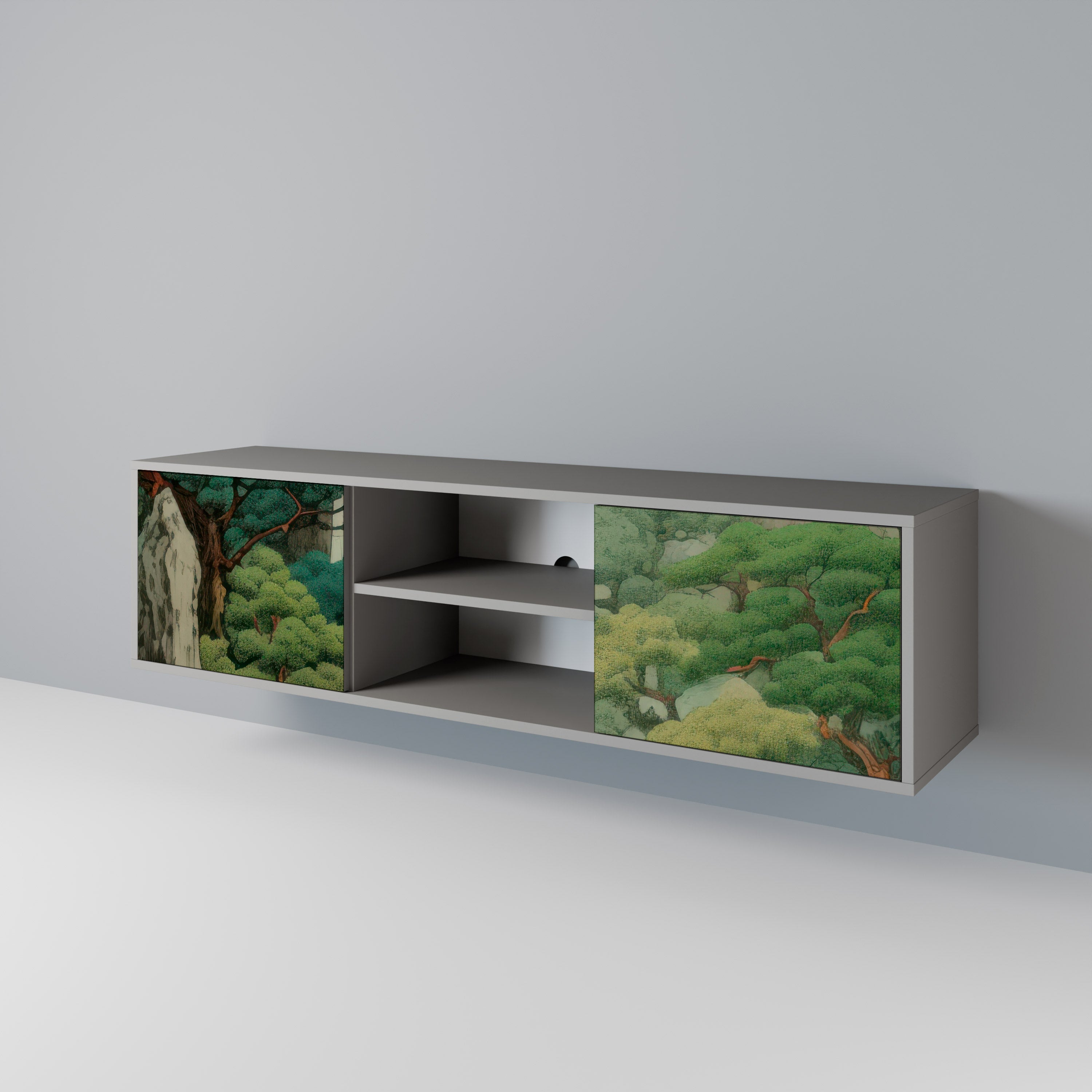 VERDURE ABYSS Szafka RTV 2-drzwiowa korpus Szary