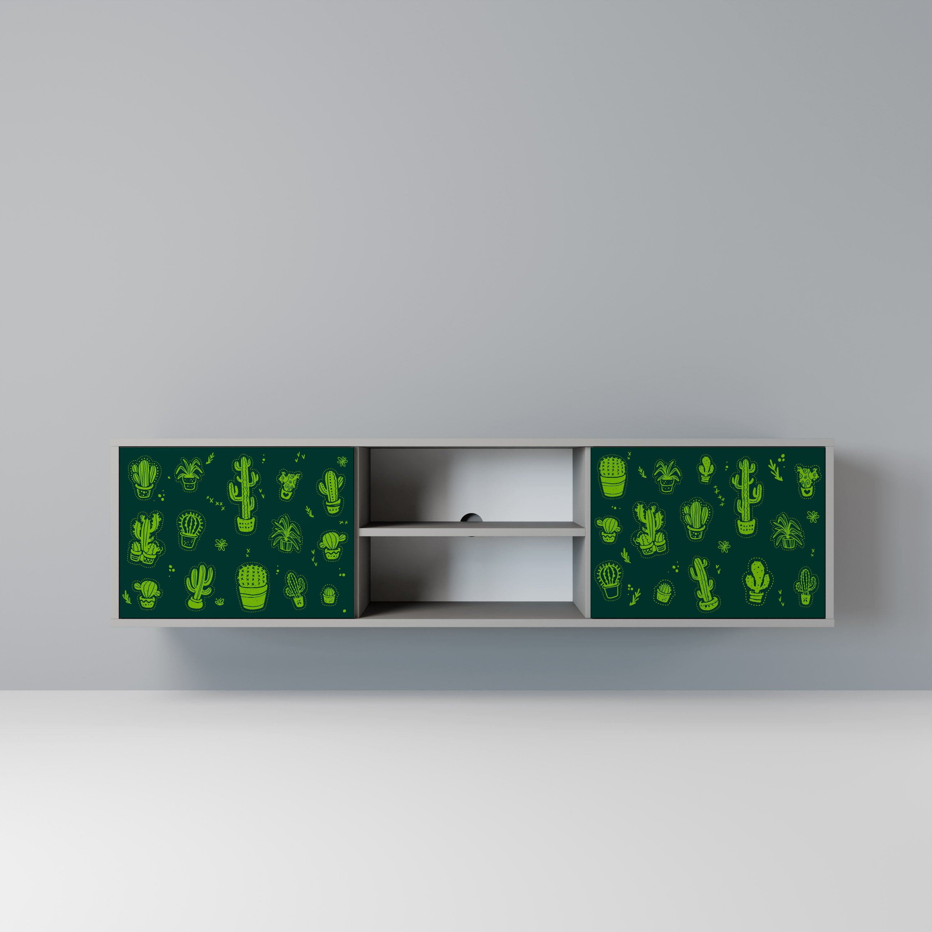 DESERT GREEN Szafka RTV 2-drzwiowa korpus Szary