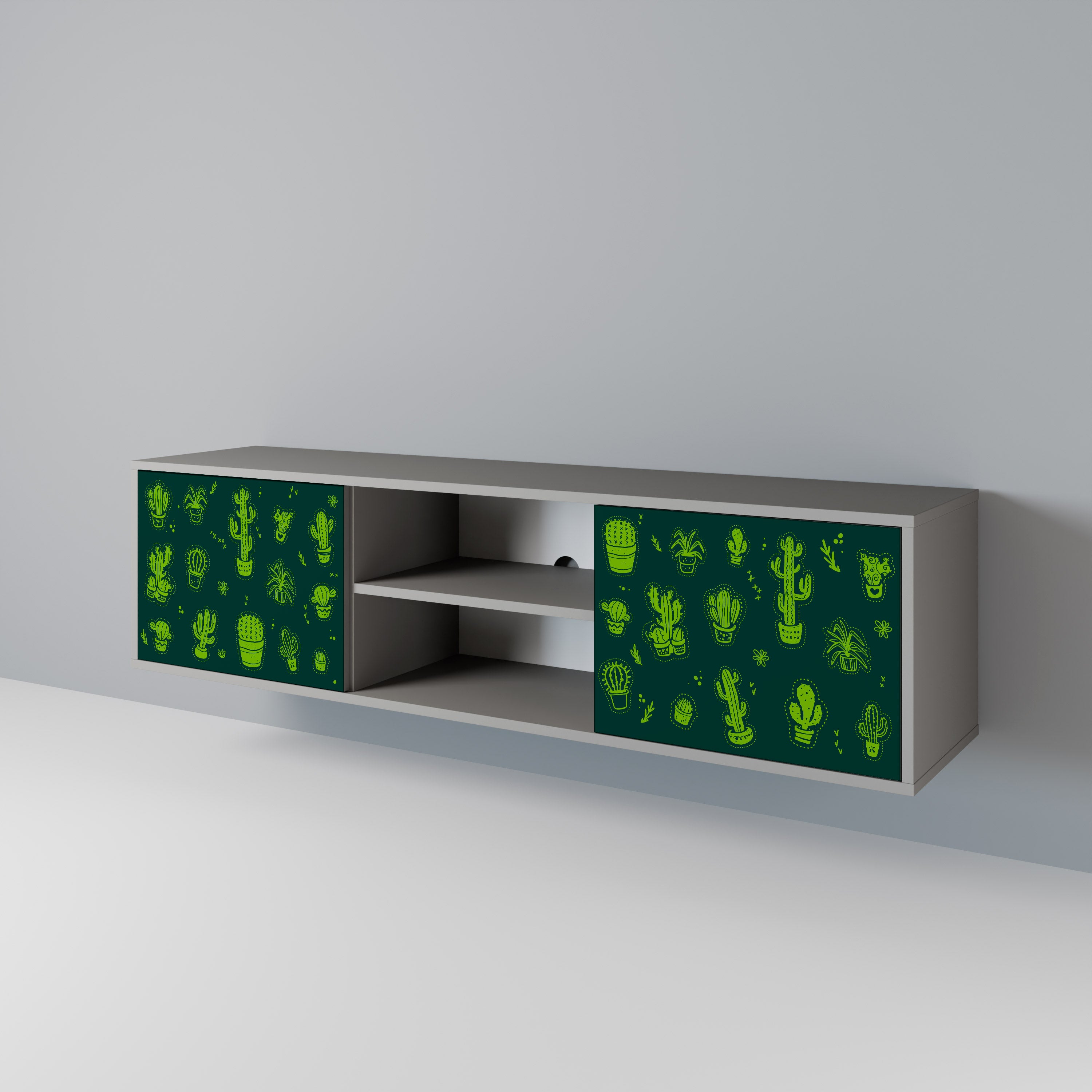 DESERT GREEN Szafka RTV 2-drzwiowa korpus Szary