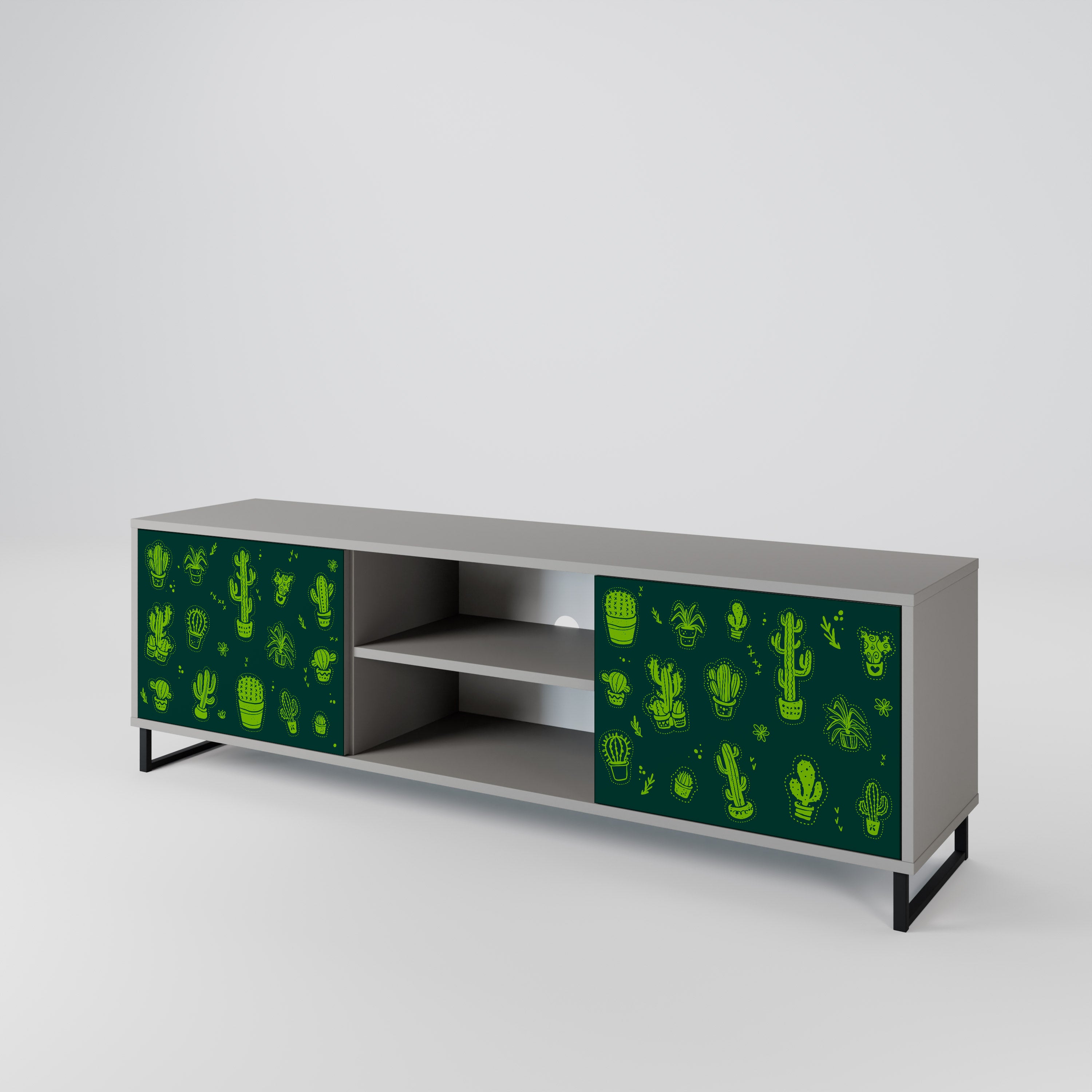 DESERT GREEN Szafka RTV 2-drzwiowa korpus Szary