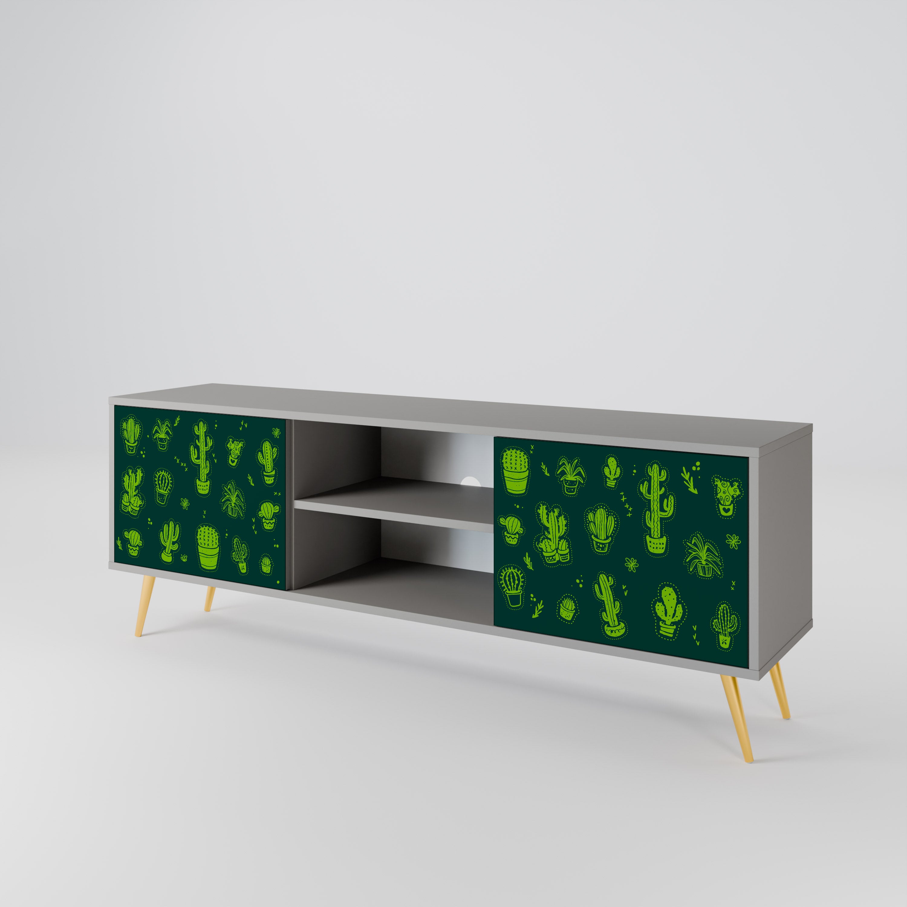 DESERT GREEN Szafka RTV 2-drzwiowa korpus Szary