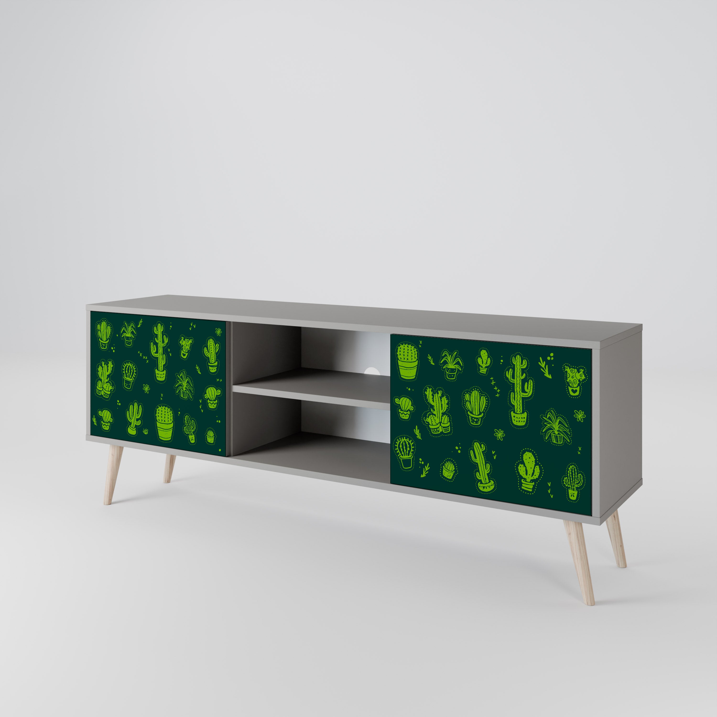 DESERT GREEN Szafka RTV 2-drzwiowa korpus Szary