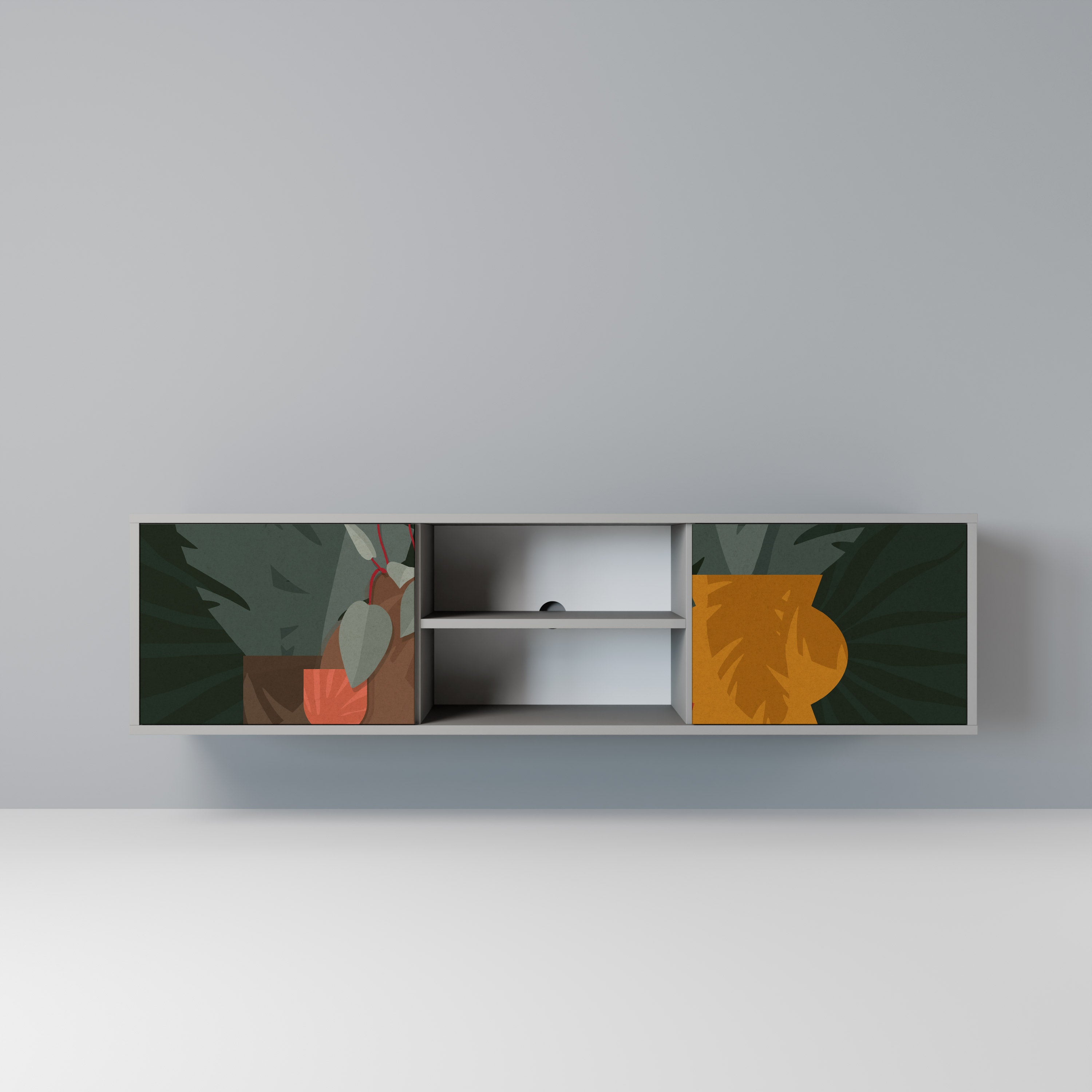 TROPICAL COMPOSITION Szafka RTV 2-drzwiowa korpus Szary