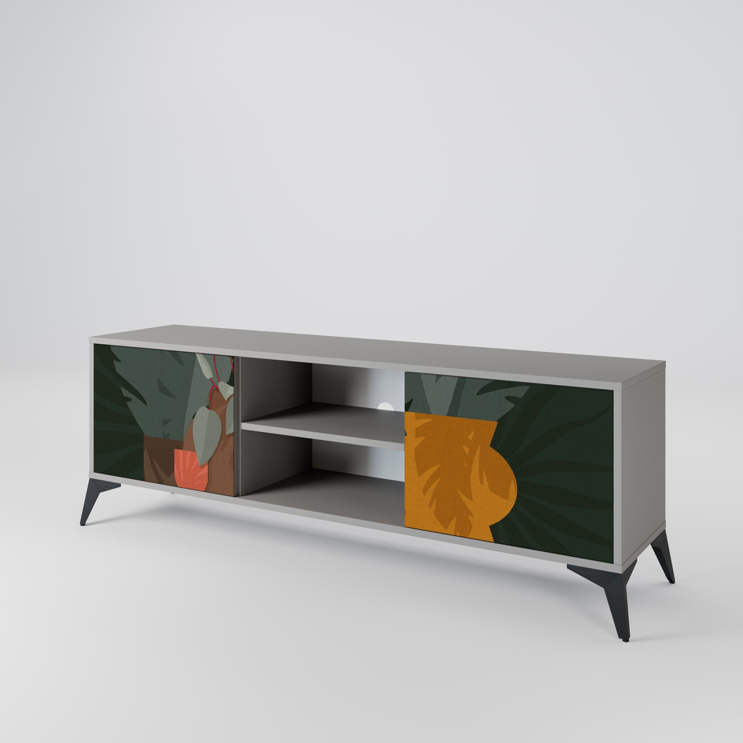 TROPICAL COMPOSITION Szafka RTV 2-drzwiowa korpus Szary
