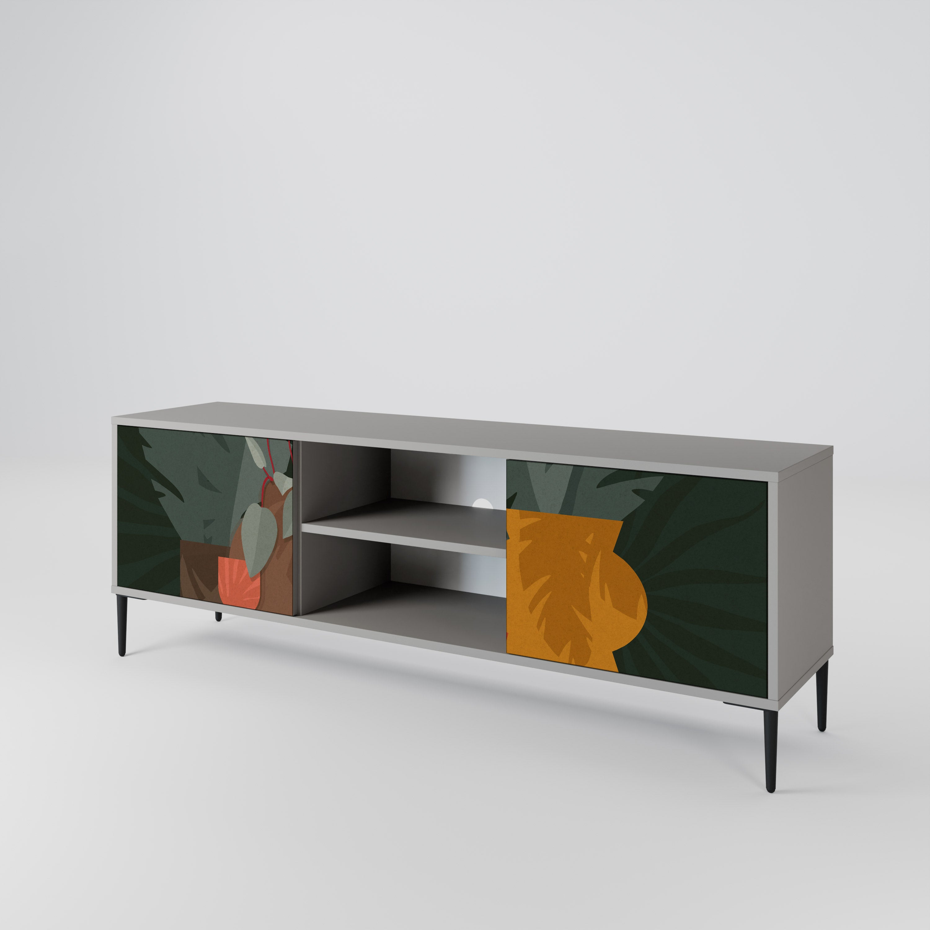 TROPICAL COMPOSITION Szafka RTV 2-drzwiowa korpus Szary