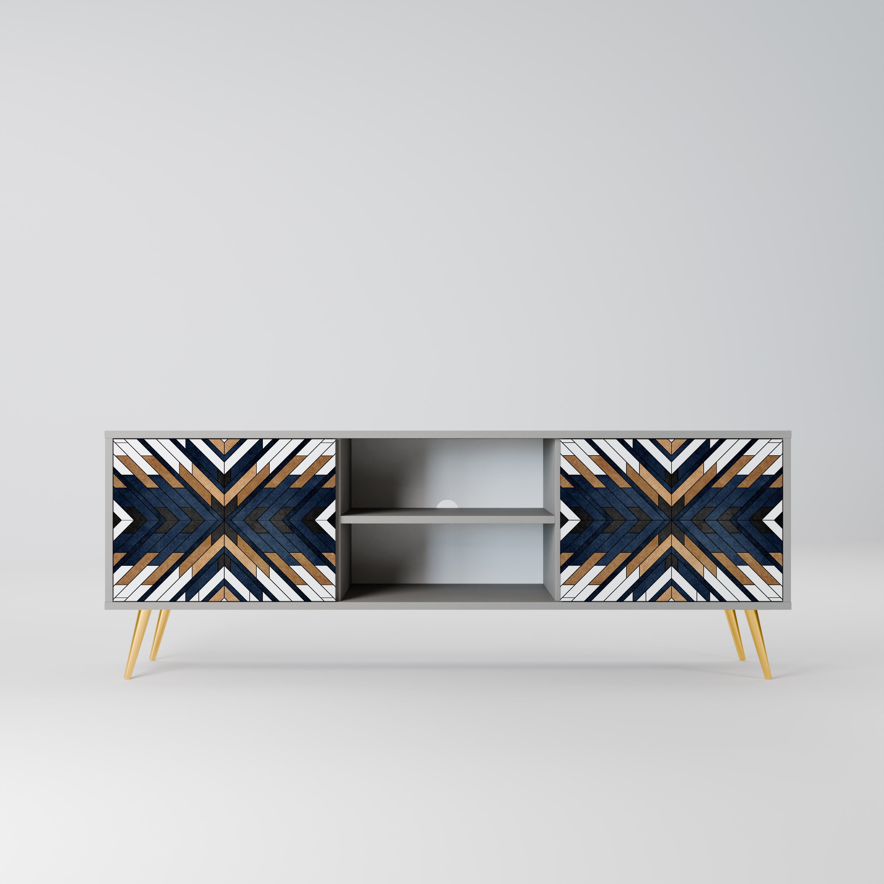 ARTFUL GEOMETRY Szafka RTV 2-drzwiowa korpus Szary