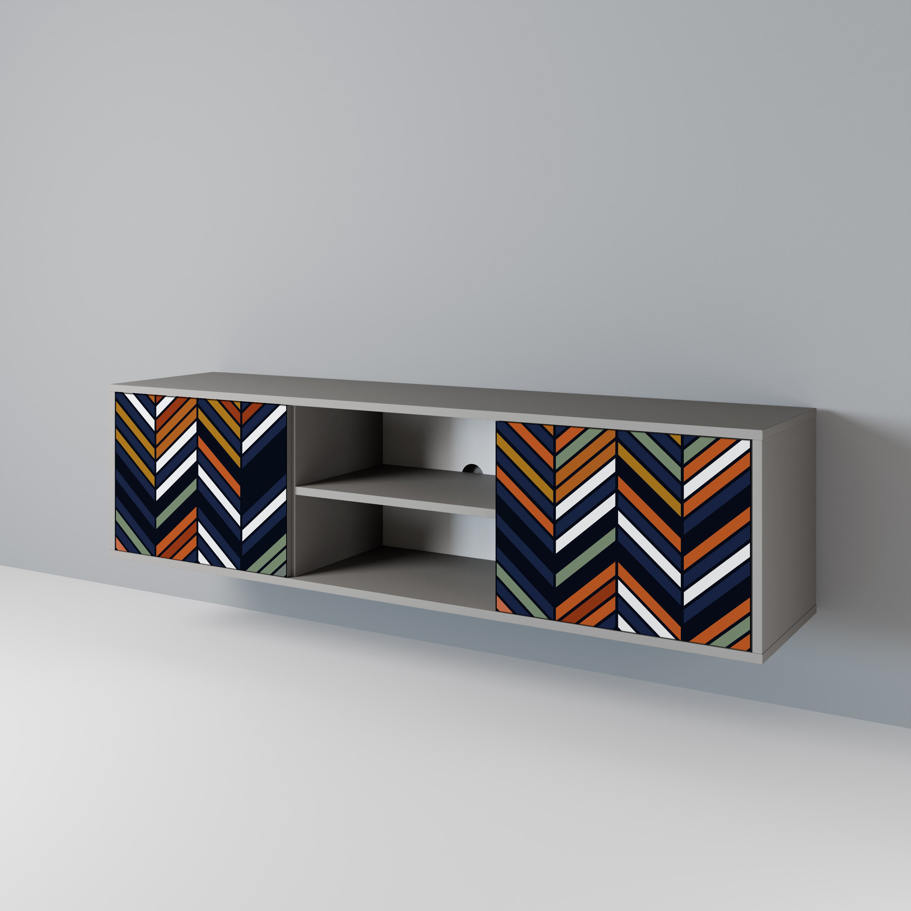 VIBRANT PATCHWORK Szafka RTV 2-drzwiowa korpus Szary