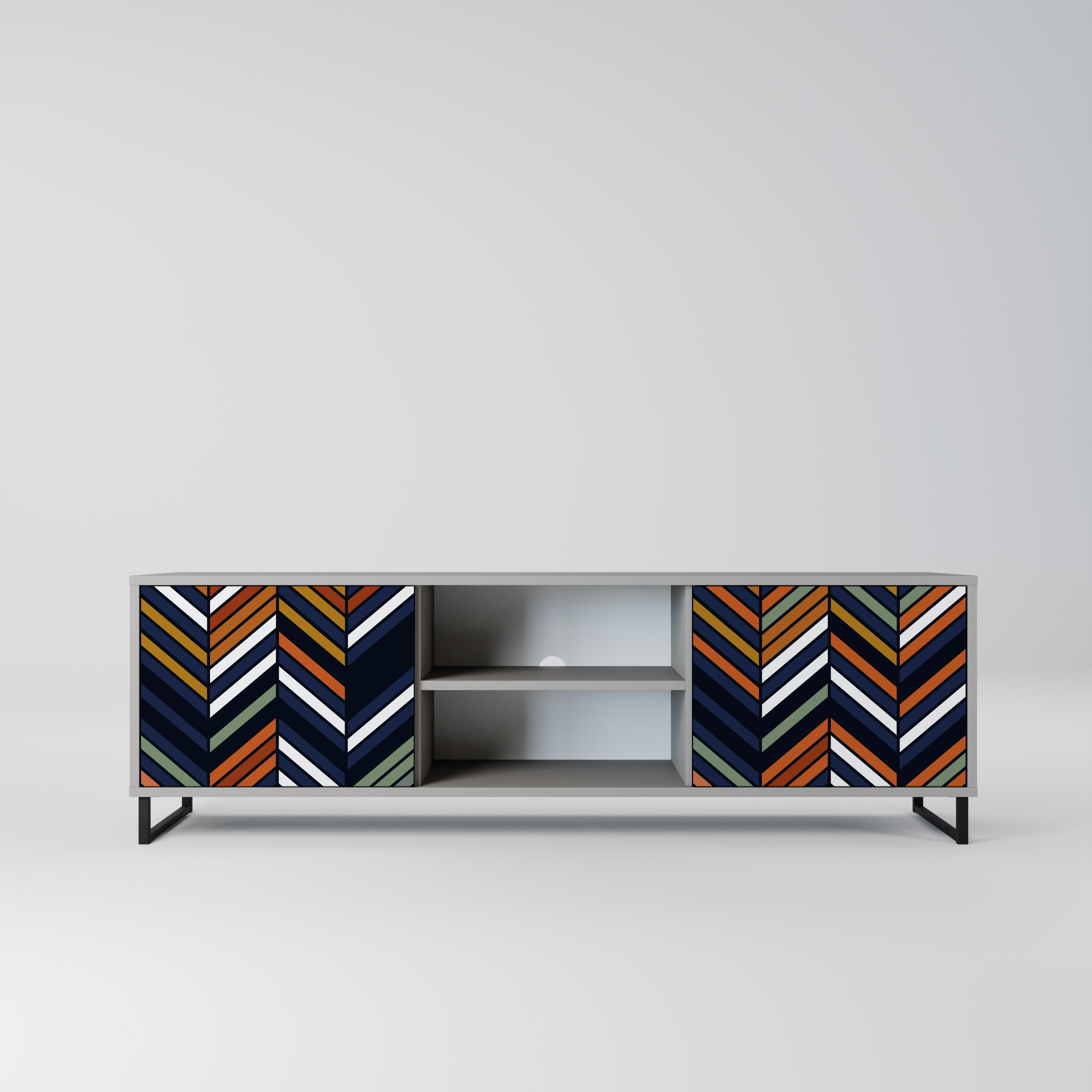 VIBRANT PATCHWORK Szafka RTV 2-drzwiowa korpus Szary