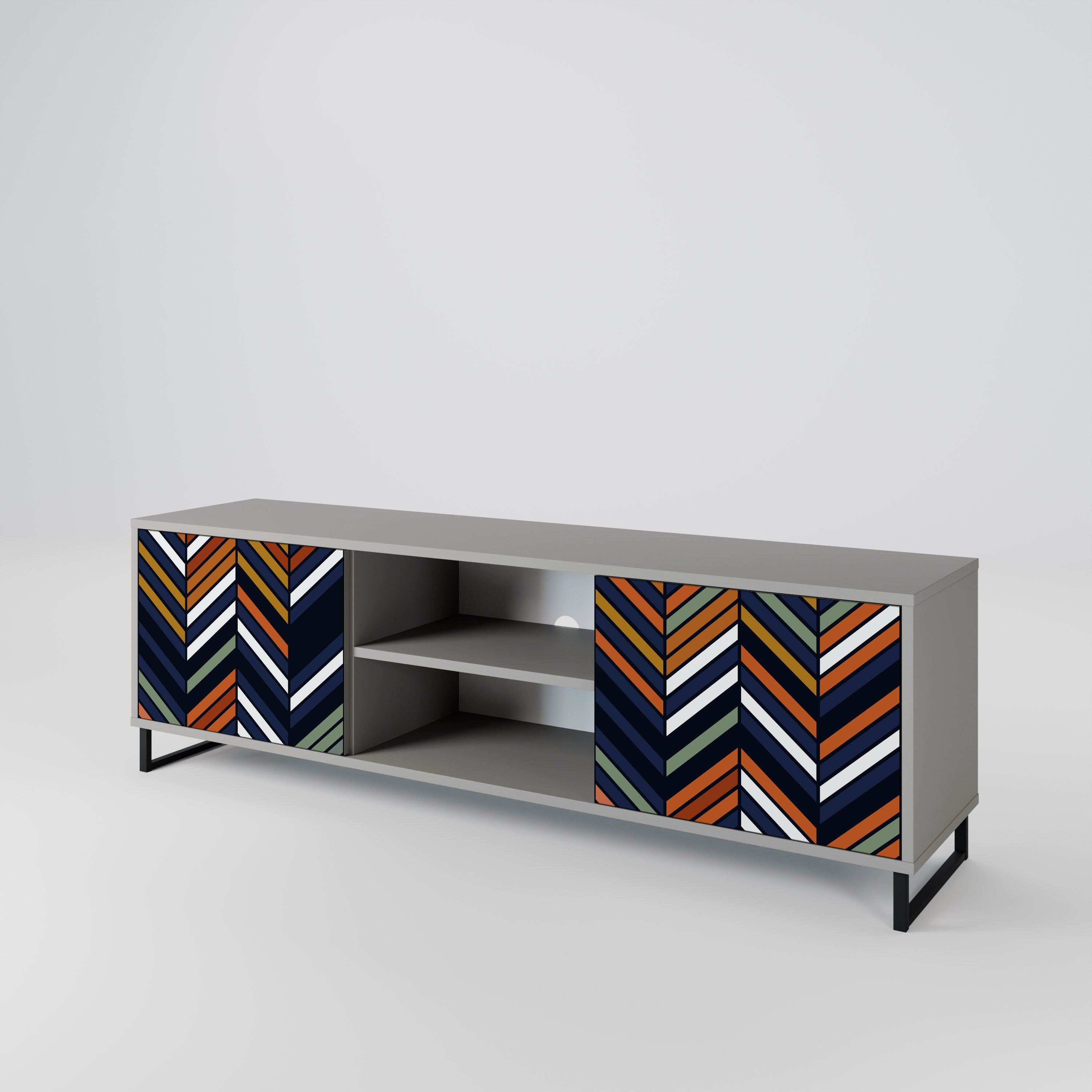 VIBRANT PATCHWORK Szafka RTV 2-drzwiowa korpus Szary