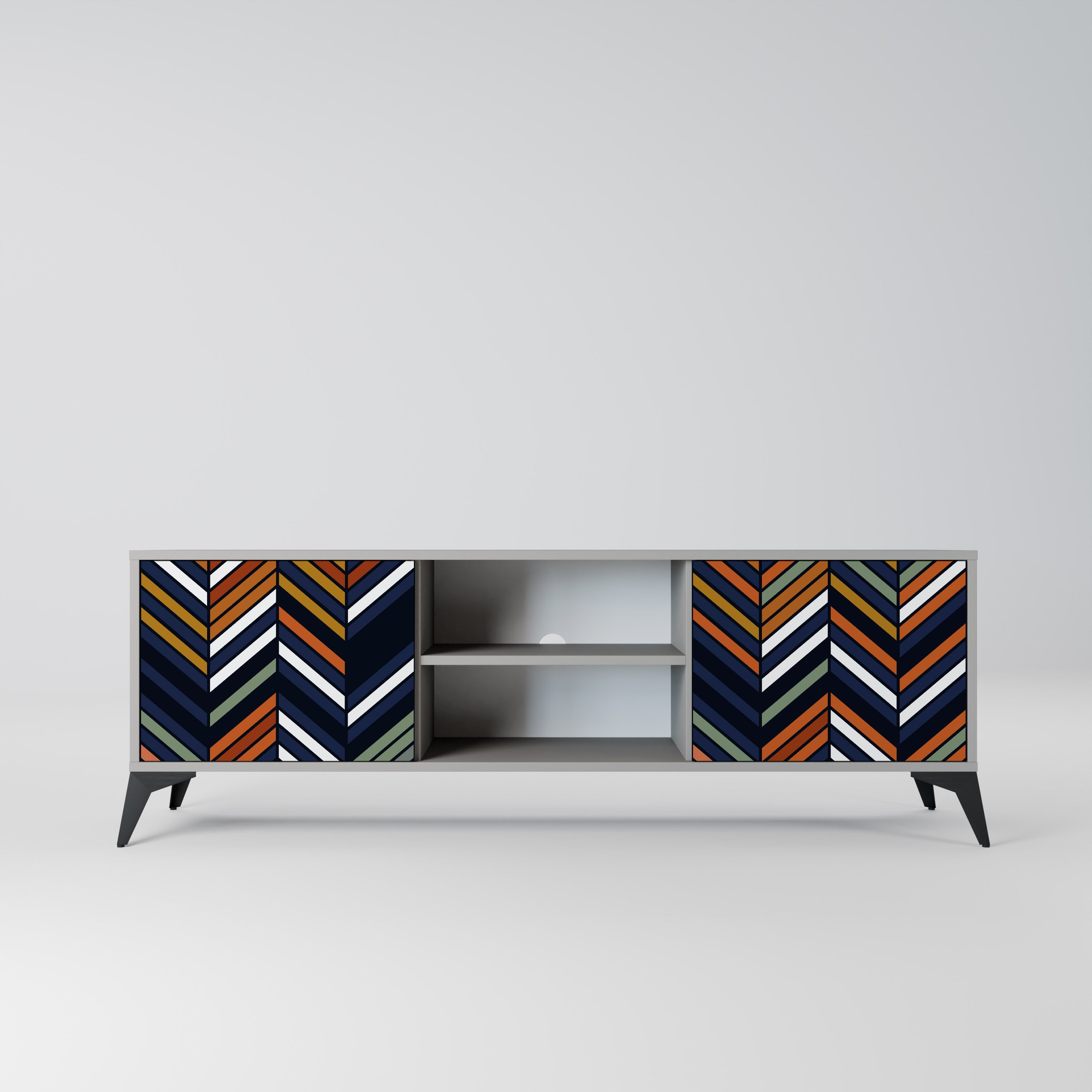 VIBRANT PATCHWORK Szafka RTV 2-drzwiowa korpus Szary