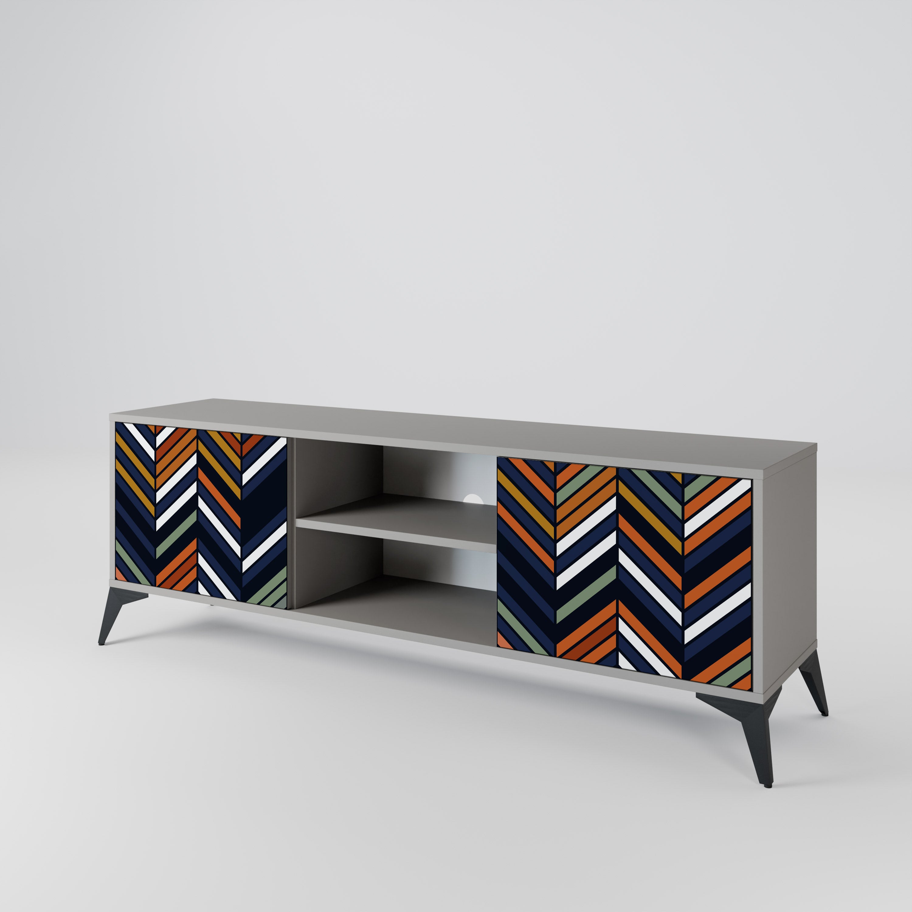 VIBRANT PATCHWORK Szafka RTV 2-drzwiowa korpus Szary
