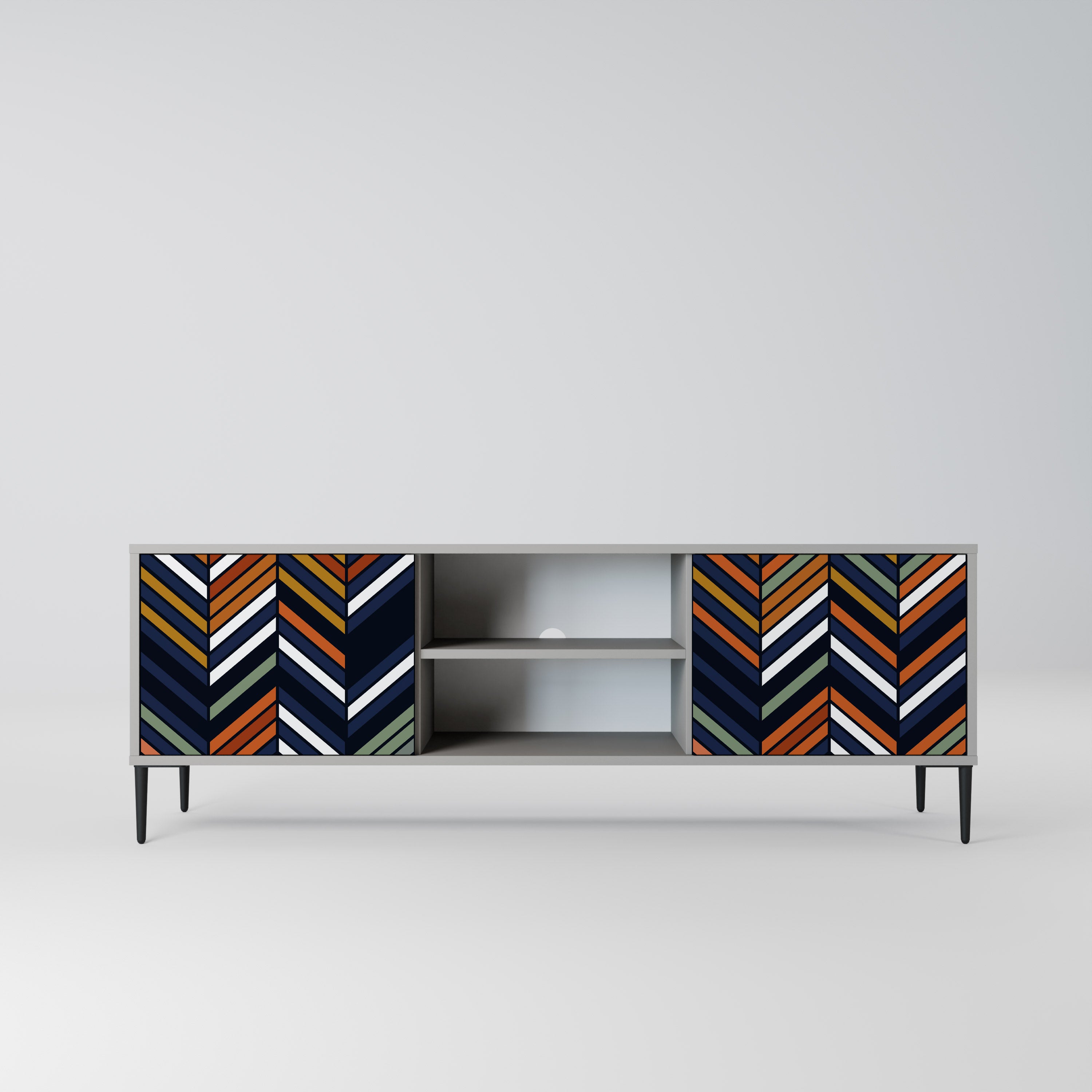 VIBRANT PATCHWORK Szafka RTV 2-drzwiowa korpus Szary