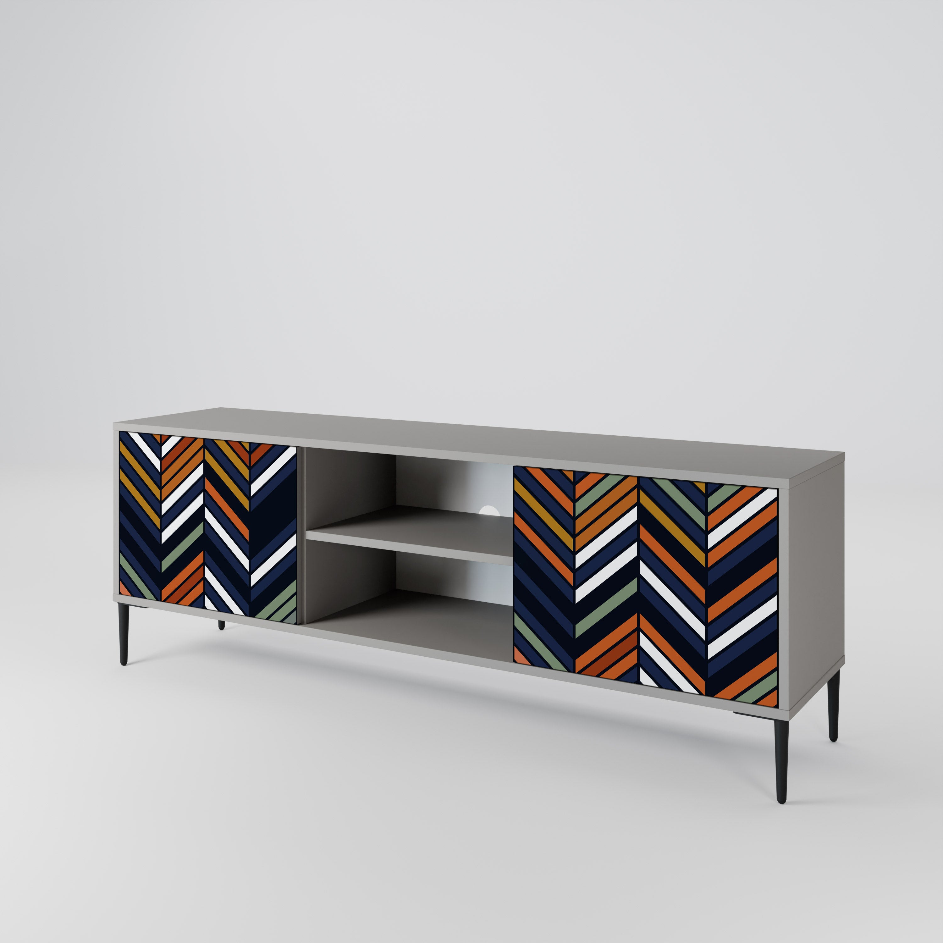 VIBRANT PATCHWORK Szafka RTV 2-drzwiowa korpus Szary