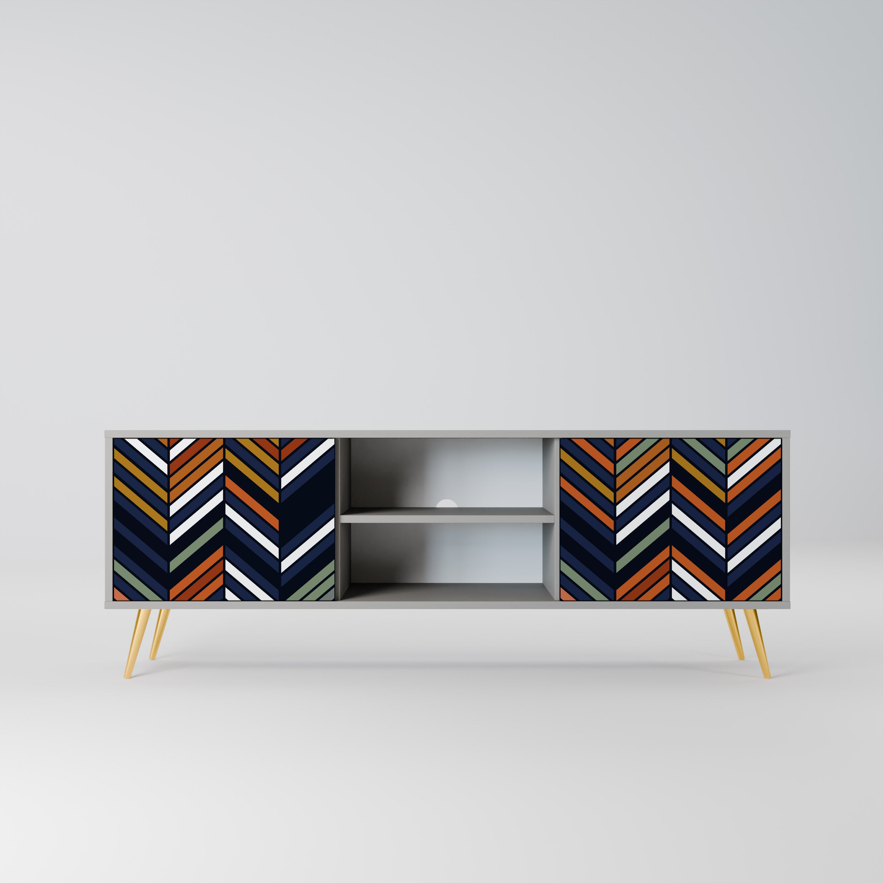 VIBRANT PATCHWORK Szafka RTV 2-drzwiowa korpus Szary