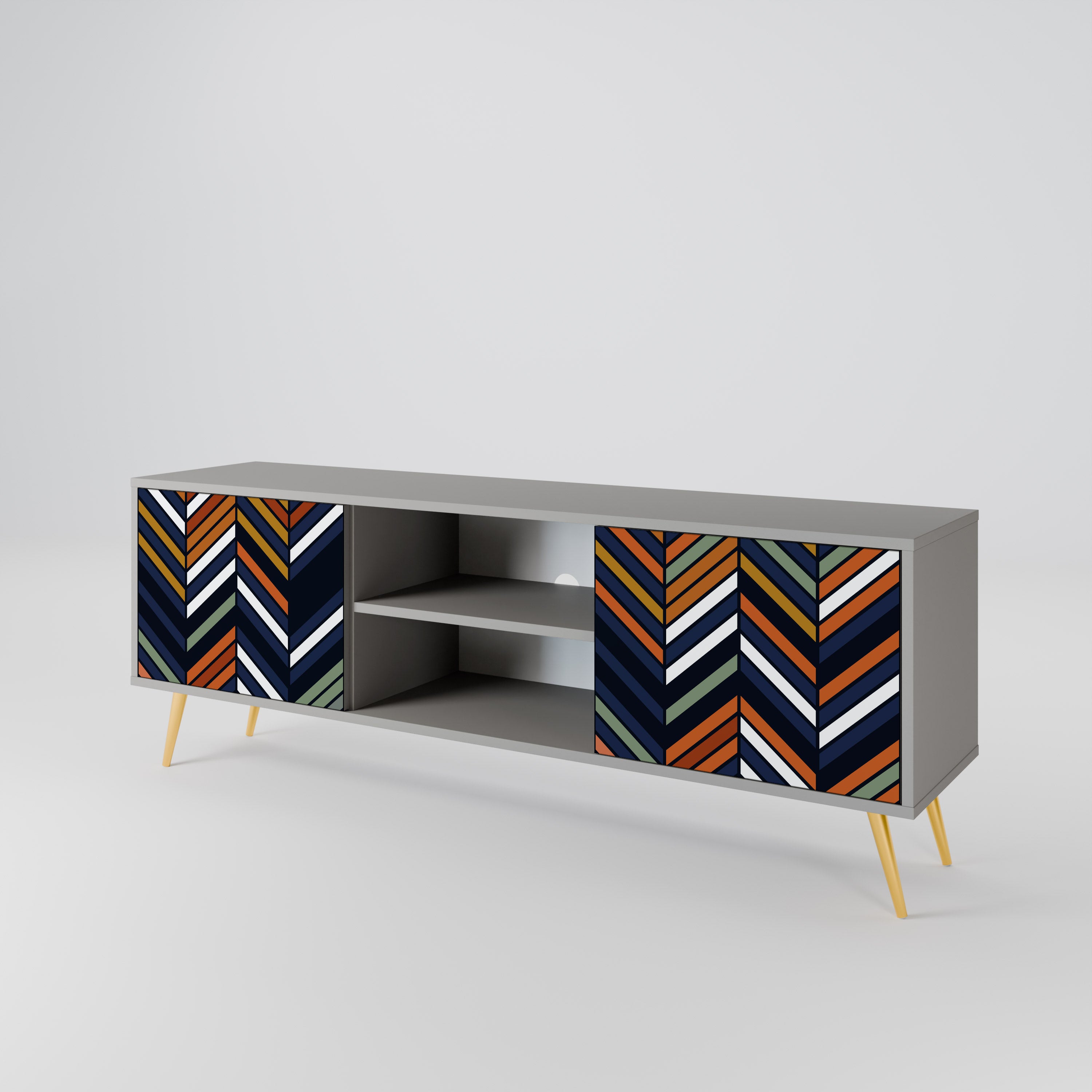 VIBRANT PATCHWORK Szafka RTV 2-drzwiowa korpus Szary