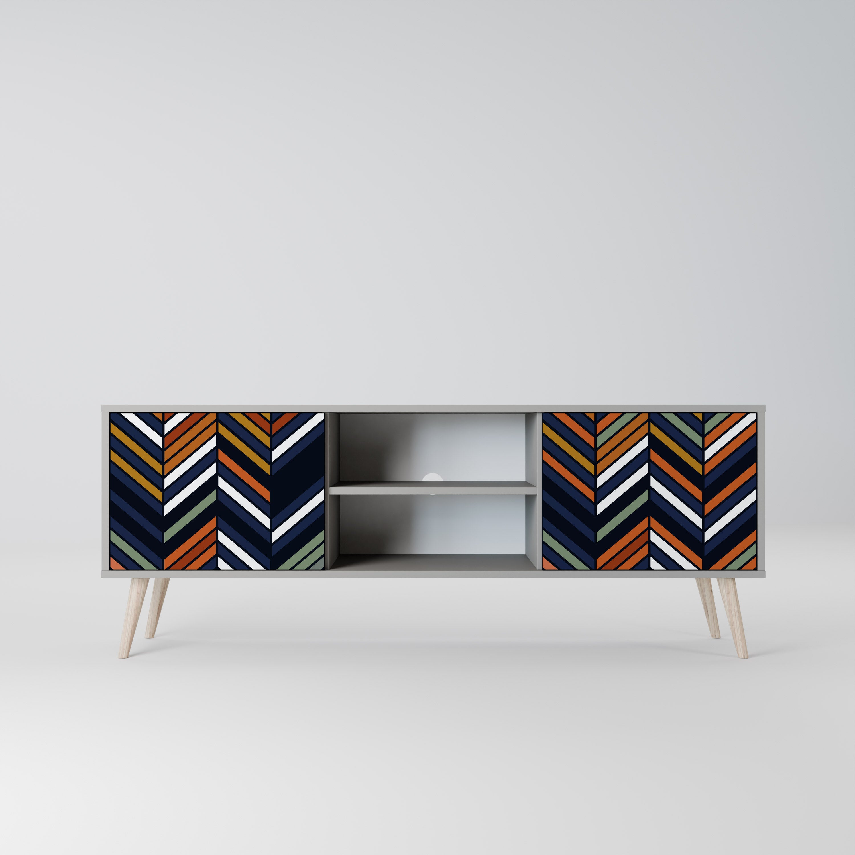 VIBRANT PATCHWORK Szafka RTV 2-drzwiowa korpus Szary